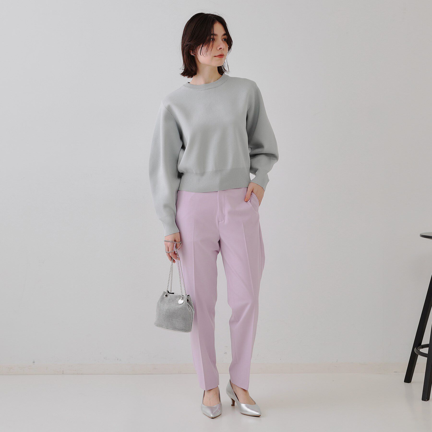 OPAQUE.CLIP「ラメボリュームスリーブニット【洗濯機洗い可】」|ニット・セーター|