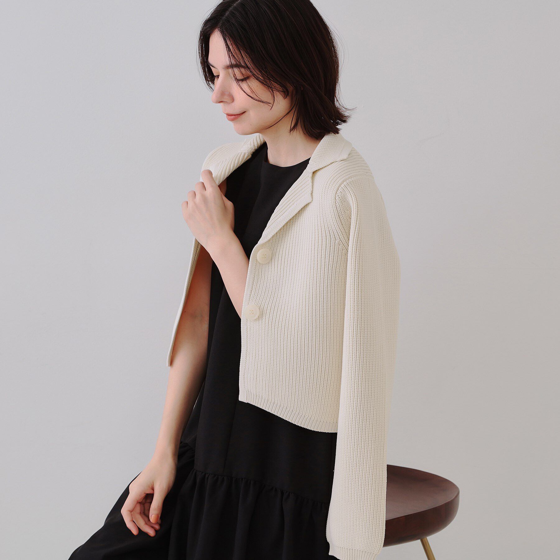 OPAQUE.CLIP「ショートニットカーディガン【洗濯機洗い可/抗ピル】」|カーディガン|