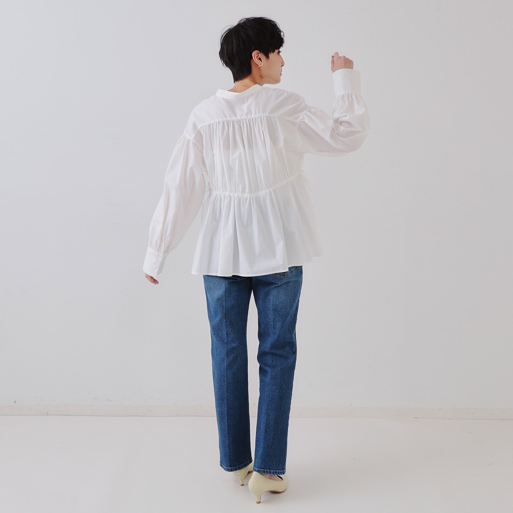 OPAQUE.CLIP「ウエストリボンペプラムシャツ【洗濯機洗い可】」|シャツ・ブラウス|