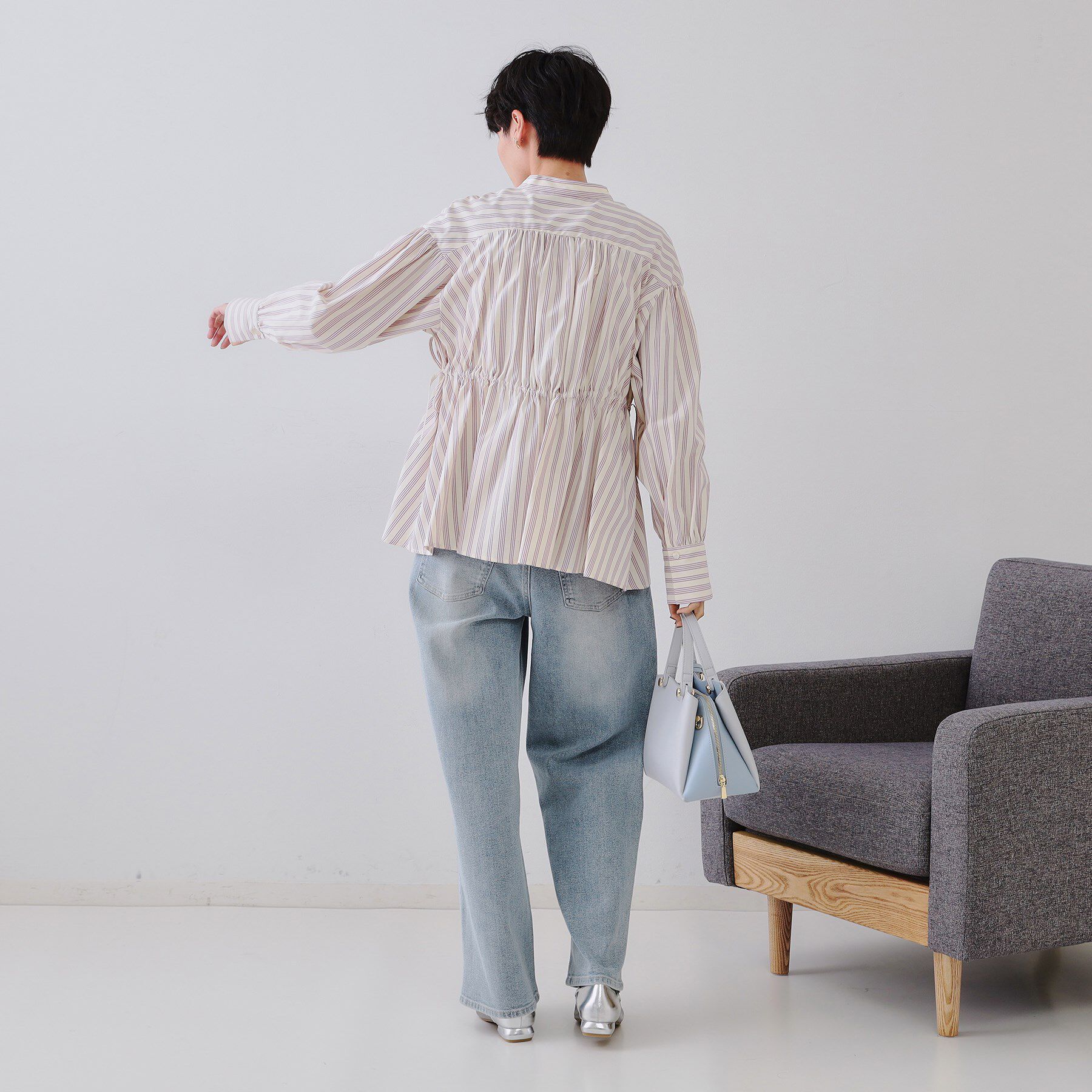 OPAQUE.CLIP「ウエストリボンペプラムシャツ【洗濯機洗い可】」|シャツ・ブラウス|