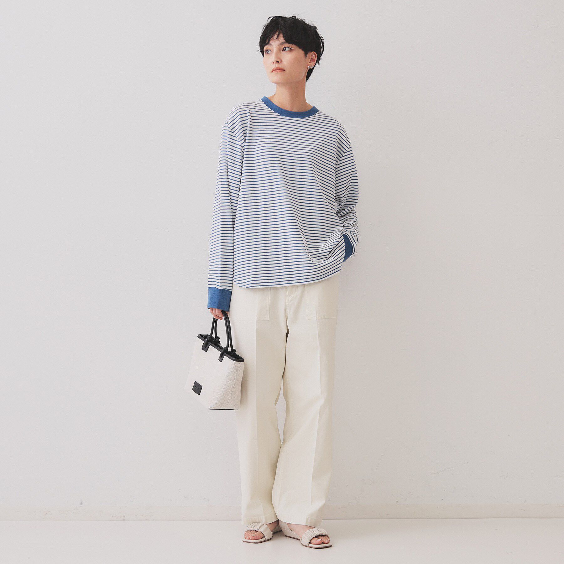 OPAQUE.CLIP「ボーダールーズフィットカットソー【洗濯機洗い可】」|Tシャツ・カットソー|