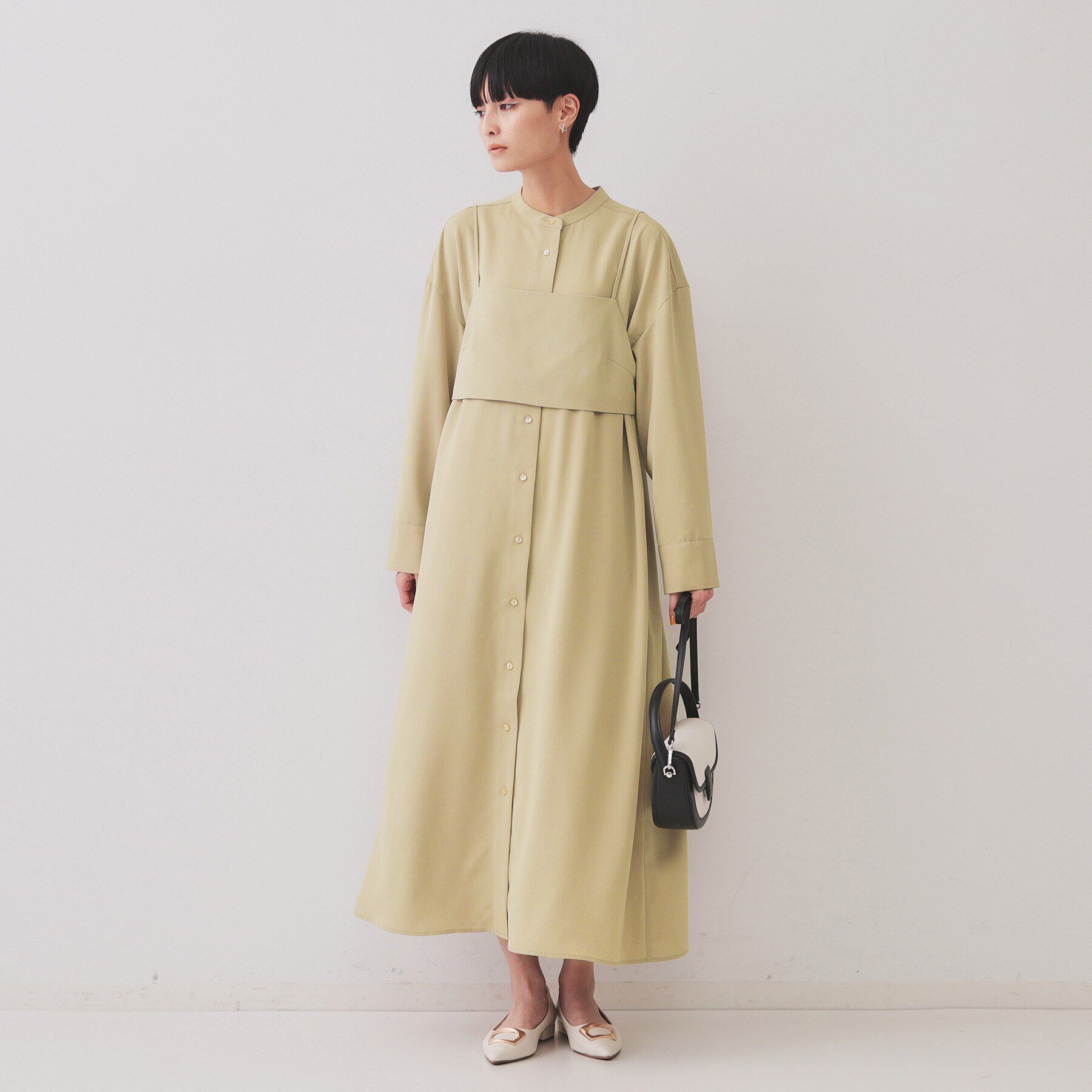 OPAQUE.CLIP「《andGIRL掲載》ビスチェセットシャツワンピース【洗濯機洗い可】」|ワンピース|