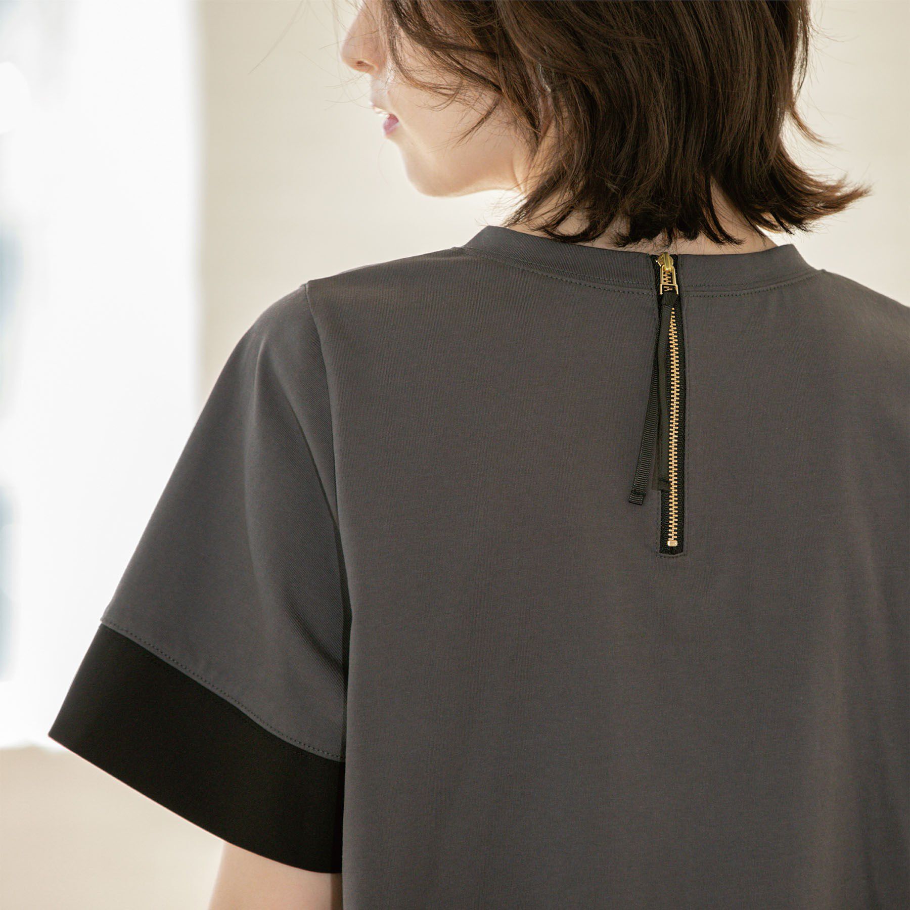 OPAQUE.CLIP「ペプラム切替ドッキングトップス【洗濯機洗い可】」|Tシャツ・カットソー|