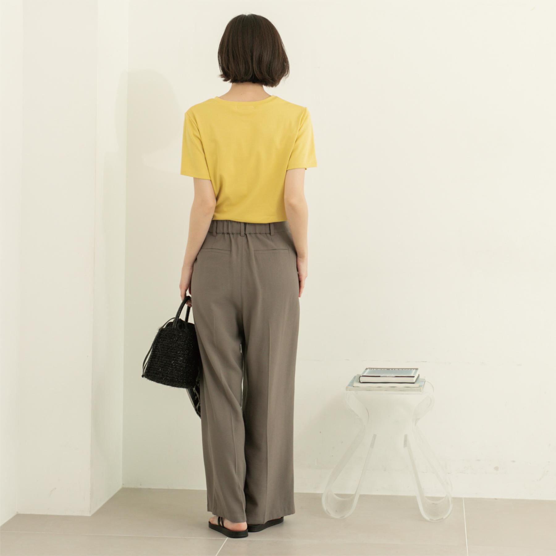 OPAQUE.CLIP「刺繍＆スパンコールロゴTシャツ【洗濯機洗い可】」|Tシャツ・カットソー|