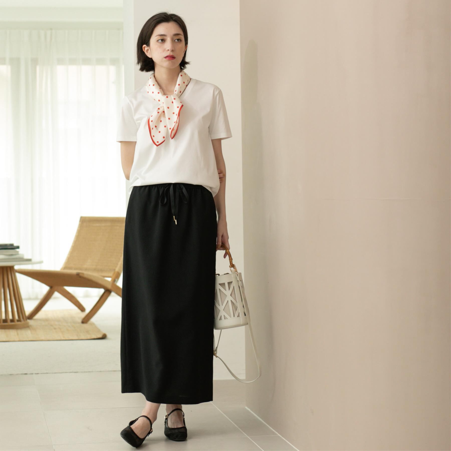 OPAQUE.CLIP「リネンライクイージースカート【洗濯機洗い可/吸水速乾/接触冷感】」|スカート|
