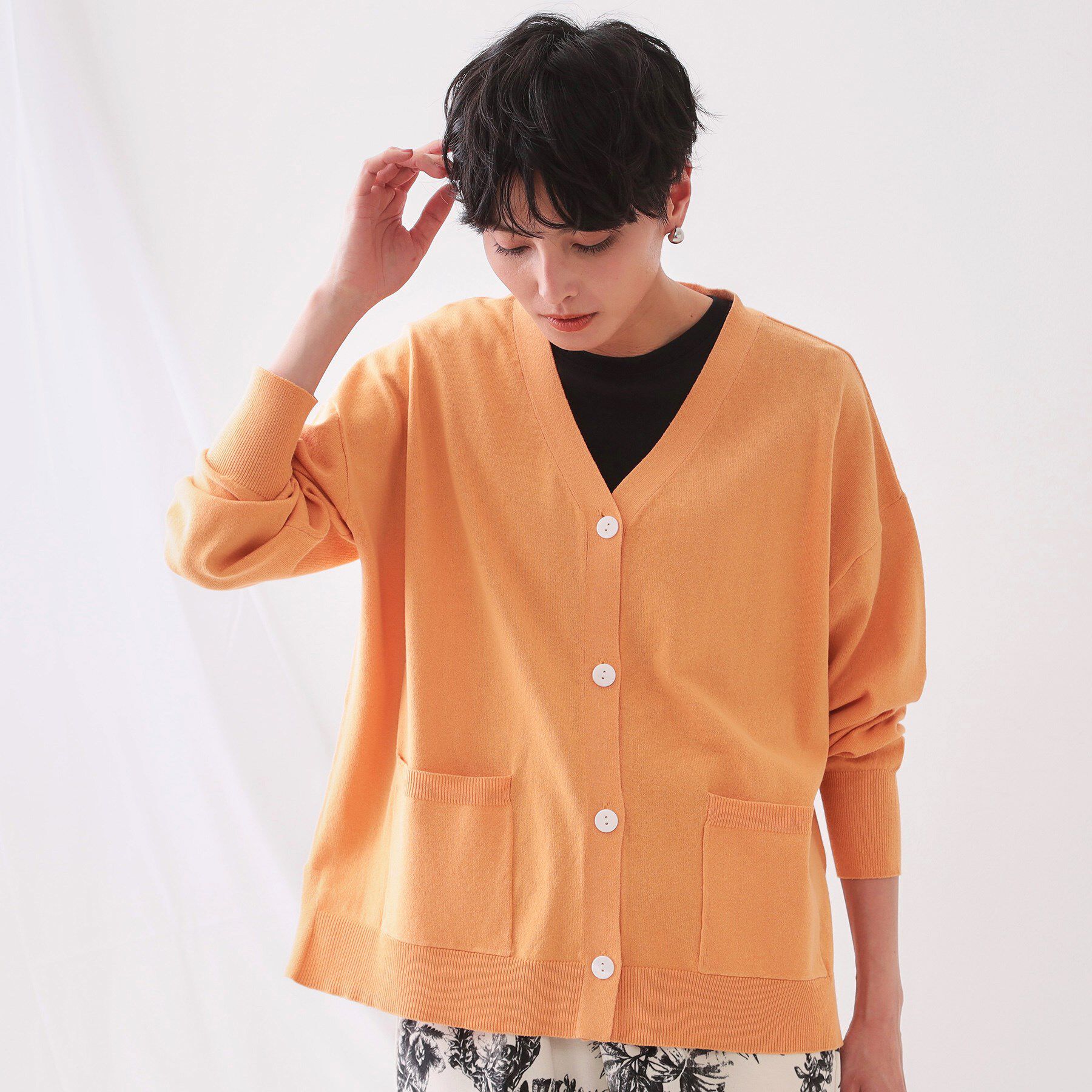 OPAQUE.CLIP「ワイドVネックニットカーディガン【洗濯機洗い可】」|カーディガン|