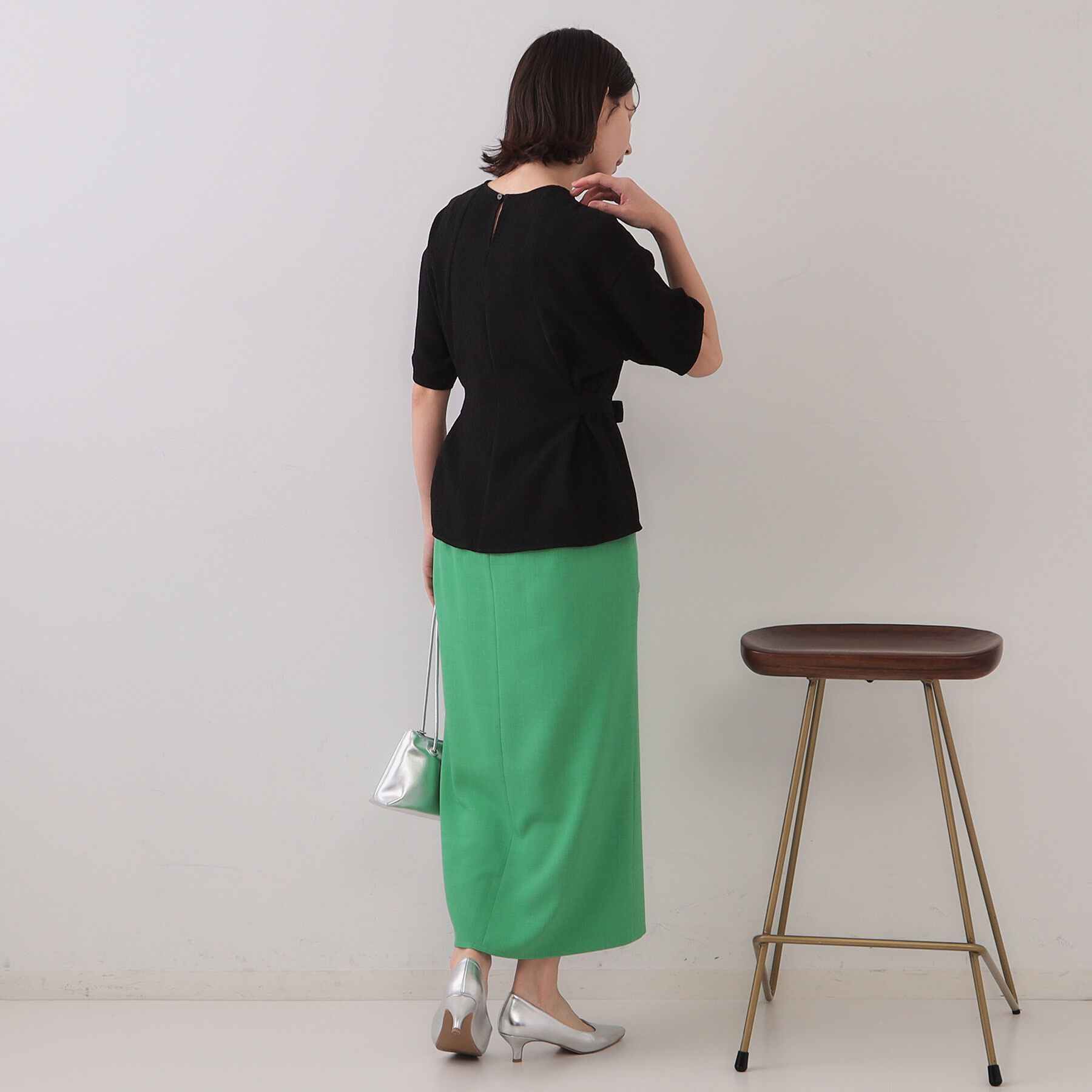 OPAQUE.CLIP「《5色展開/S-LLサイズ》リネンライクストレッチタイトスカート【洗濯機洗い可】」|スカート|