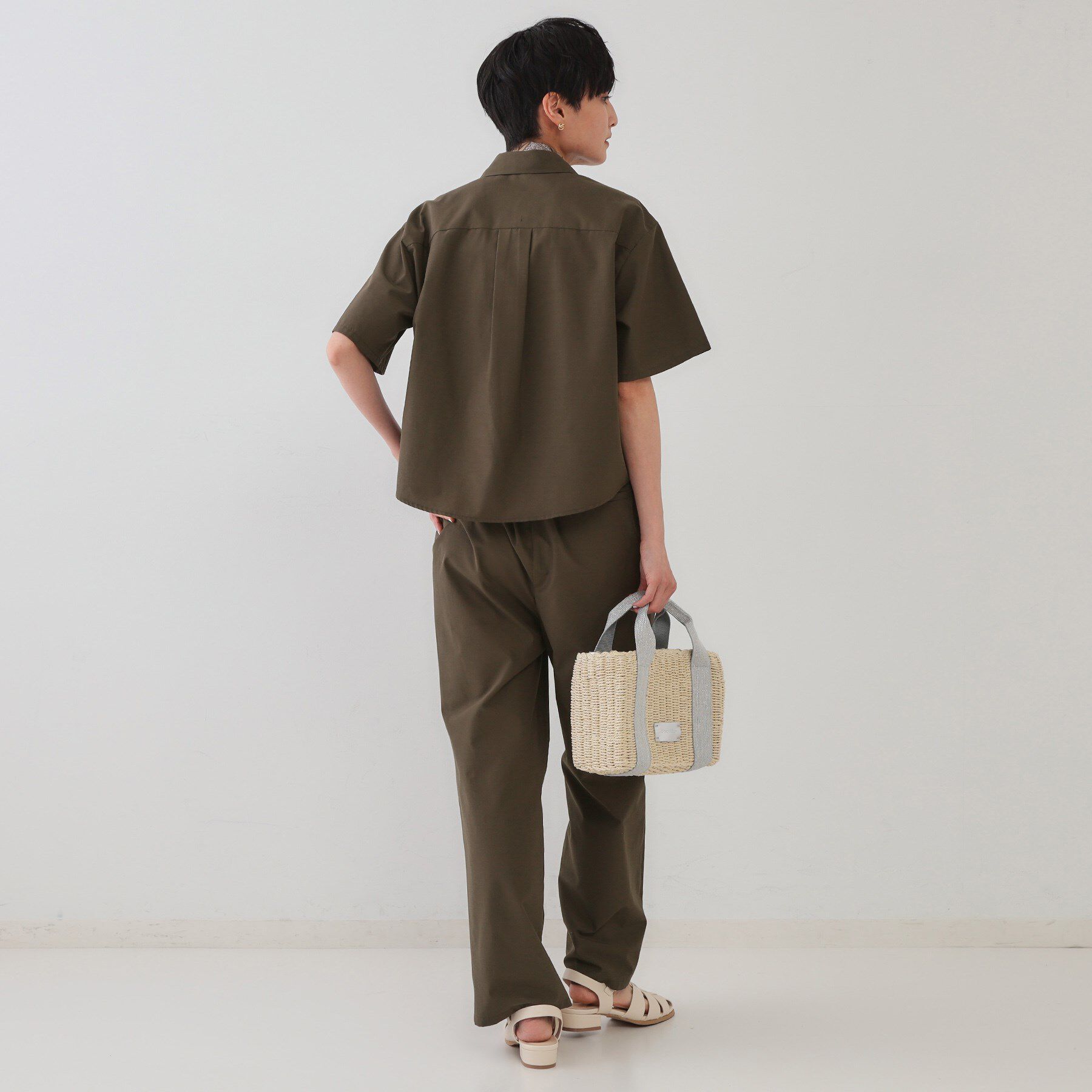 OPAQUE.CLIP「シャツオールインワン【洗濯機洗い可】」|オールインワン|