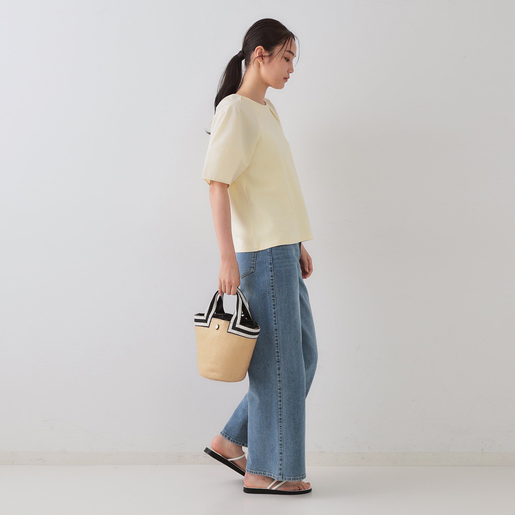 OPAQUE.CLIP「《S-LLサイズ》ランタンスリーブトップス【UV/接触冷感/洗濯機洗い可】」|Tシャツ・カットソー|