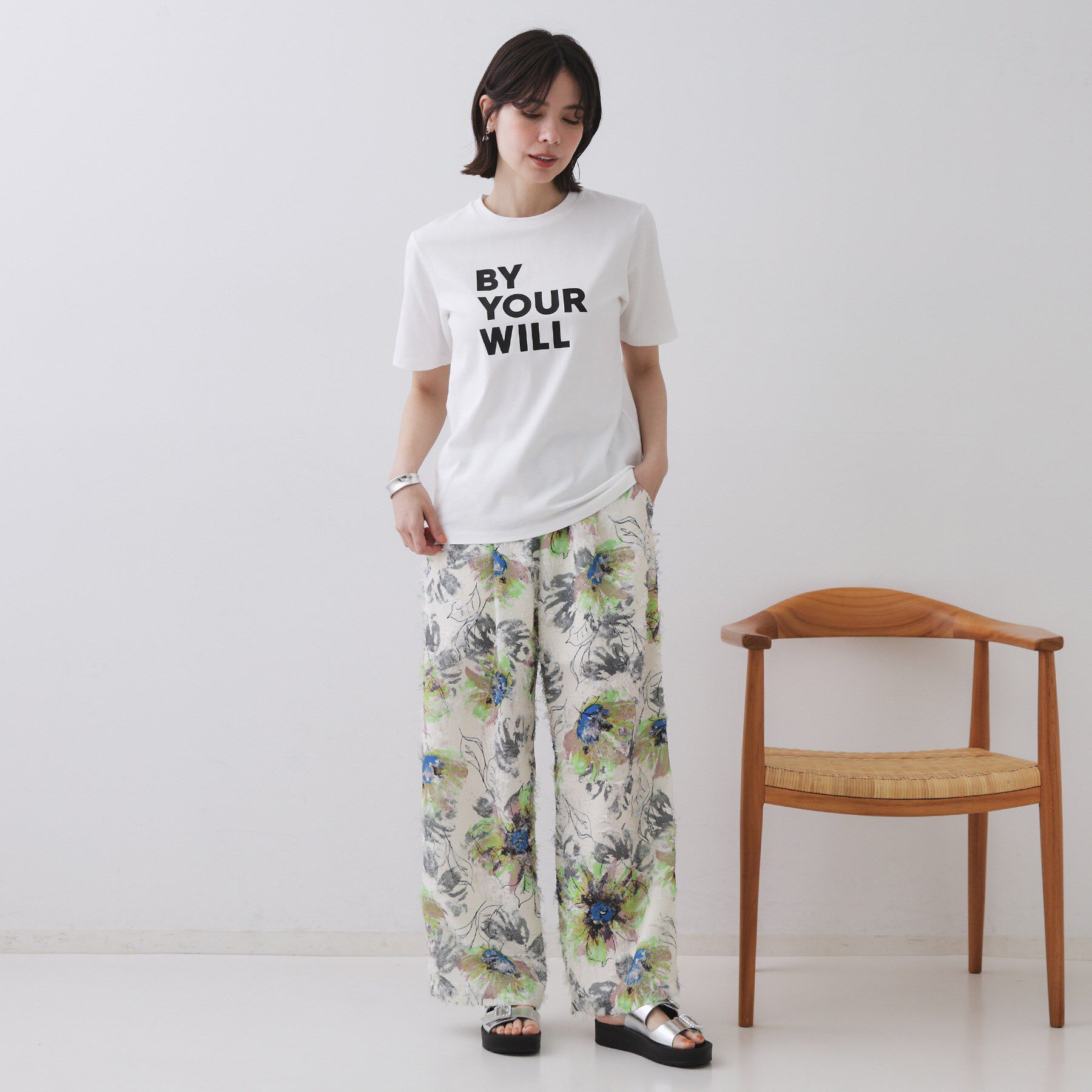 OPAQUE.CLIP「ロゴプリントTシャツ【洗濯機洗い可】」|Tシャツ・カットソー|