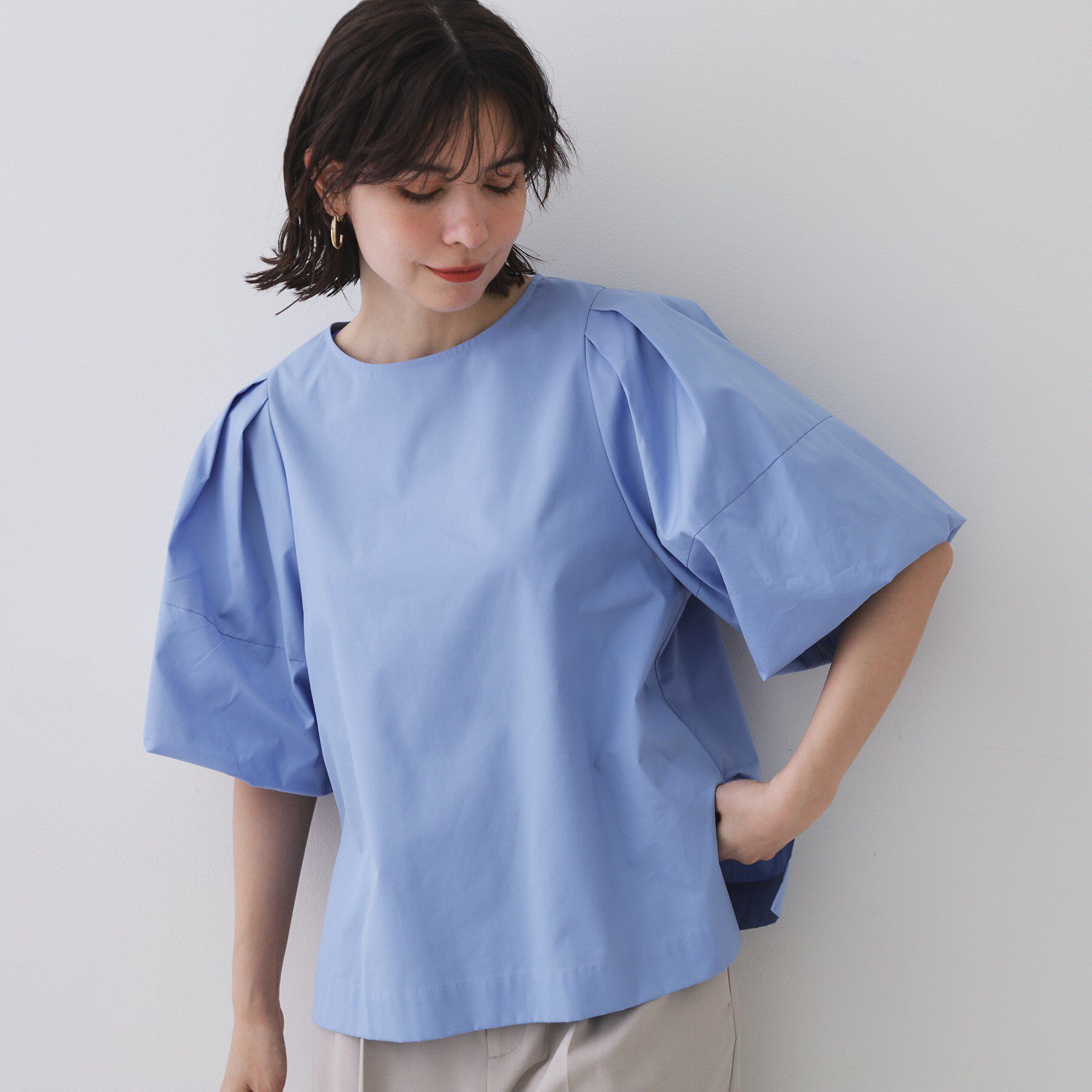 OPAQUE.CLIP「バルーンスリーブブラウス【洗濯機洗い可】」|シャツ・ブラウス|