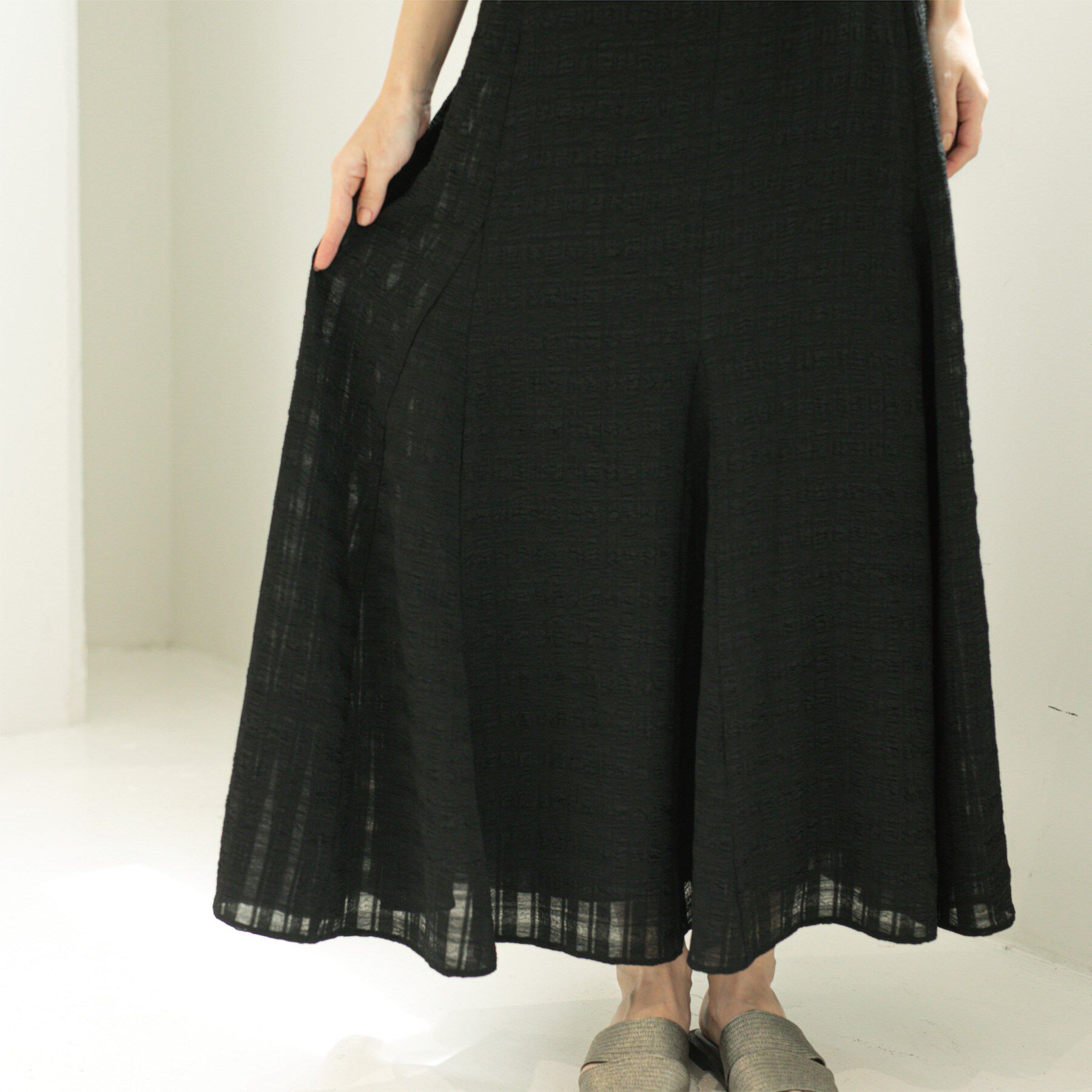 OPAQUE.CLIP「シアーチェックキャミワンピース【洗濯機洗い可】」|ワンピース|