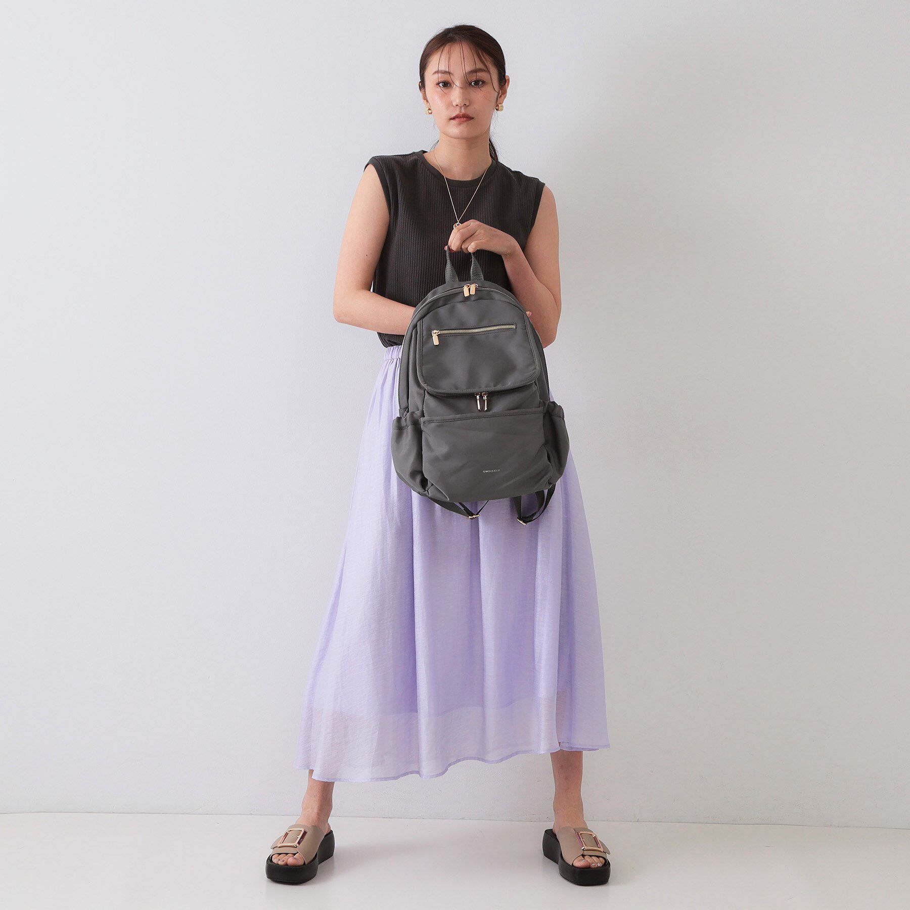 OPAQUE.CLIP「【撥水加工/多ポケット/A4サイズ対応】マルチファンクションツイルリュックサック」|リュック|