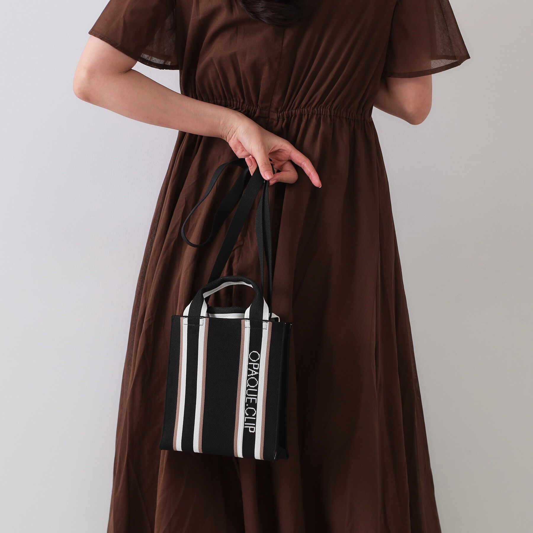 OPAQUE.CLIP「【2WAY】ラインハンドルスクエアニットミニショルダーバッグ」|ショルダー・メッセンジャー|