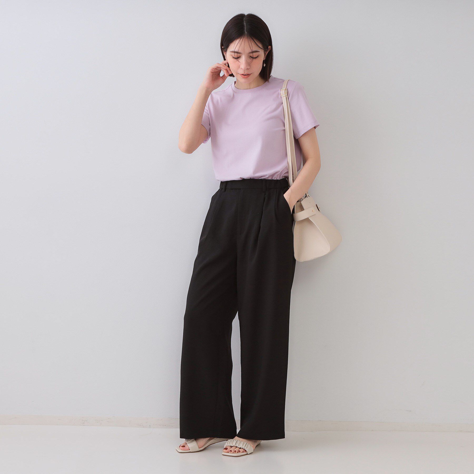 OPAQUE.CLIP「《5色展開》ベーシックTシャツ【洗濯機洗い可/UV/接触冷感】」|Tシャツ・カットソー|