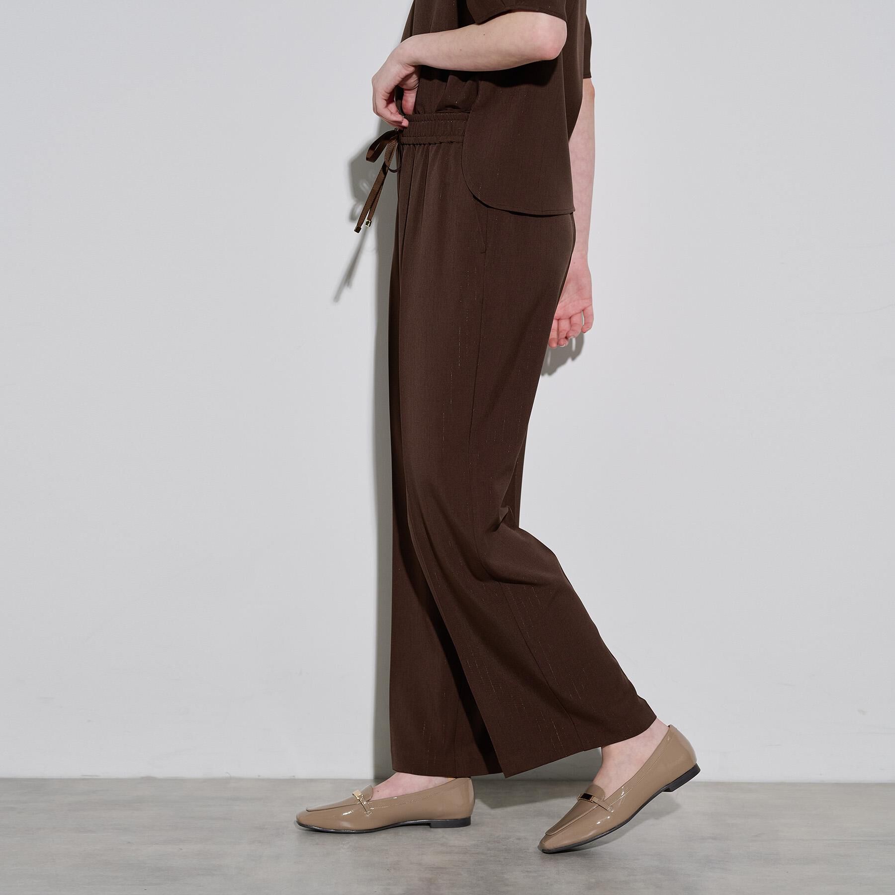 OPAQUE.CLIP「ラメストライプイージーワイドパンツ/セットアップ可【洗濯機洗い可/防シワ/吸水速乾】」|その他|