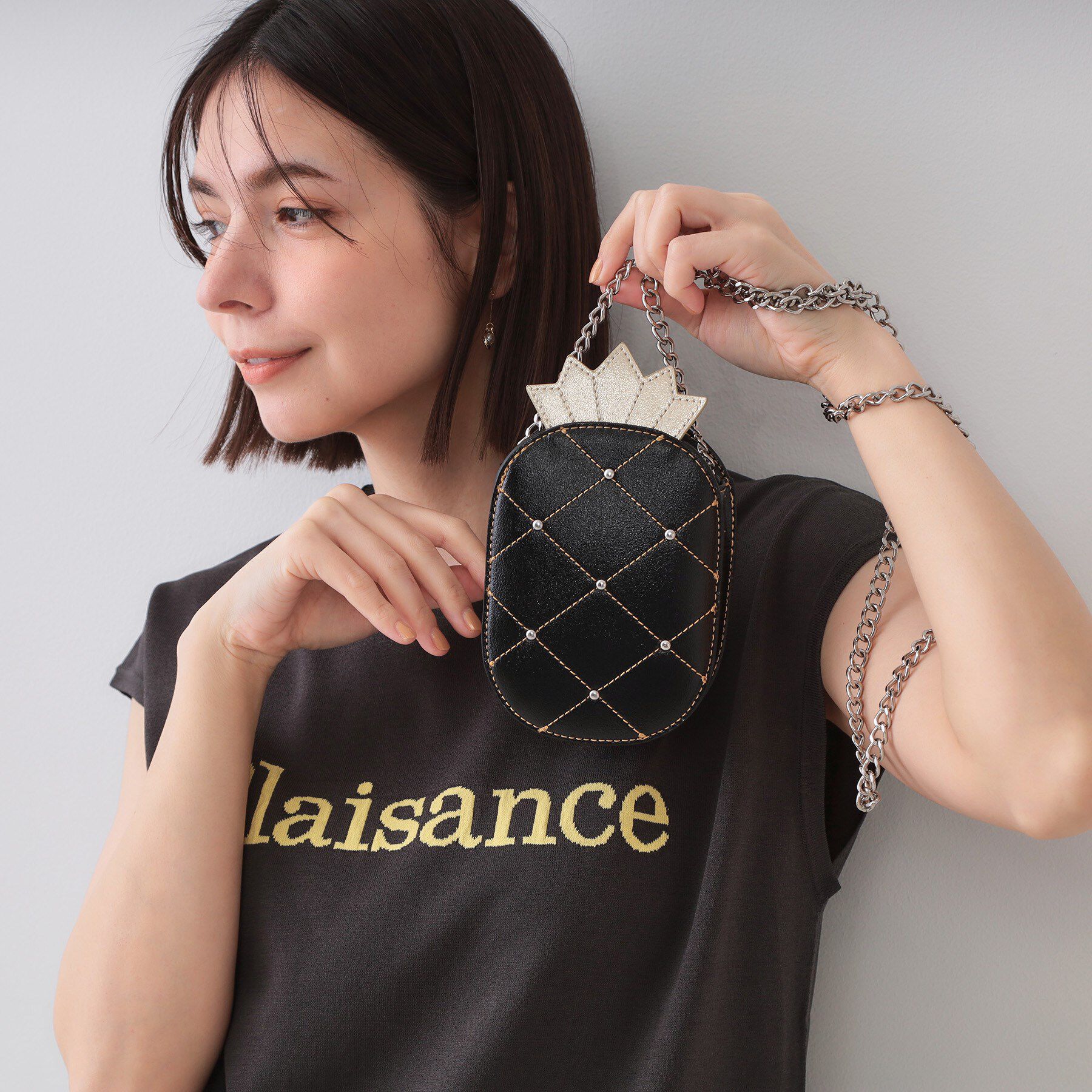 OPAQUE.CLIP「トロピカルメタリックミニショルダーバッグ」|ショルダー・メッセンジャー|ブラック(019)