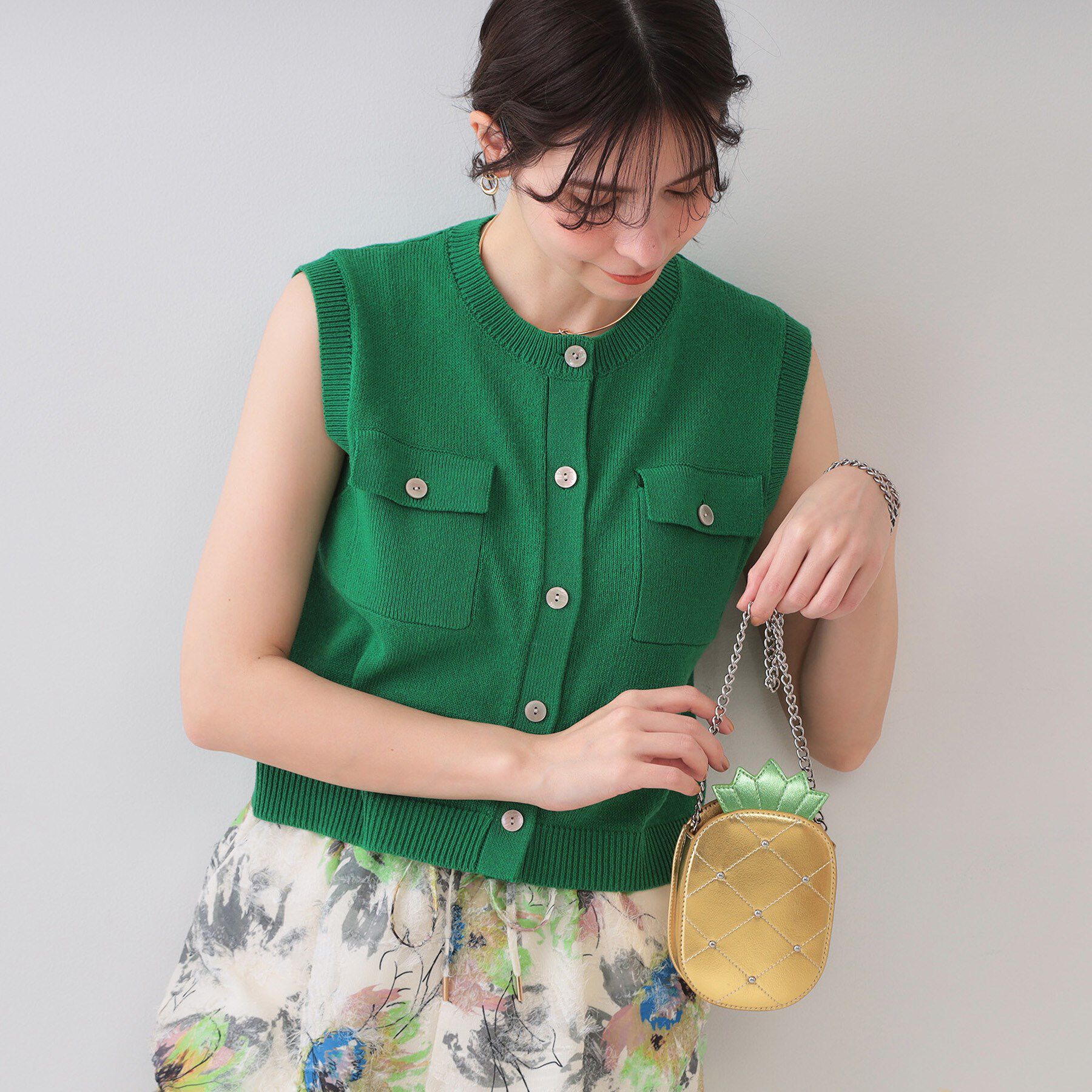 OPAQUE.CLIP「トロピカルメタリックミニショルダーバッグ」|ショルダー・メッセンジャー|イエロー(032)