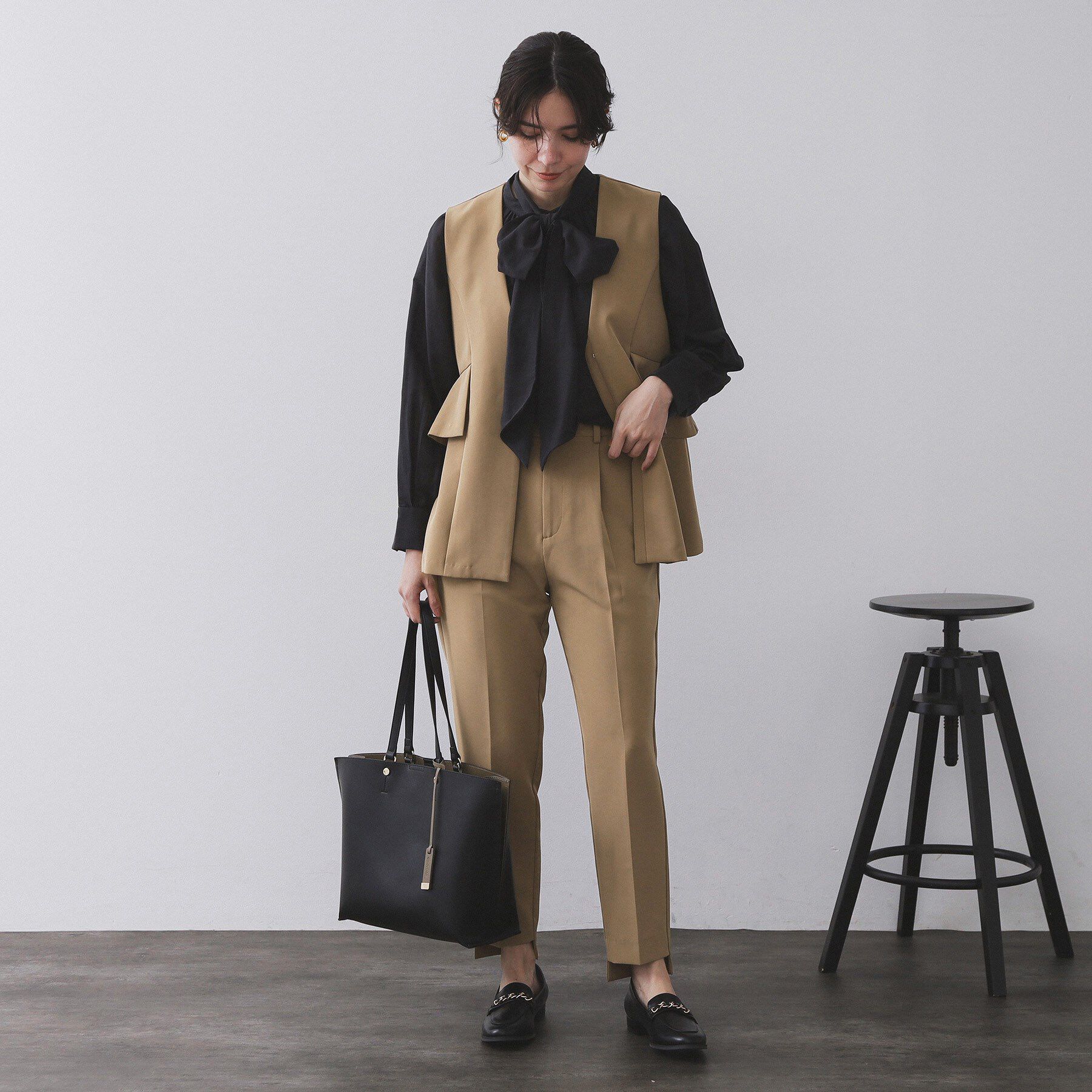 OPAQUE.CLIP「フリルペプラムジレ/セットアップ対応可【洗濯機洗い可】」|ベスト・ジレ|