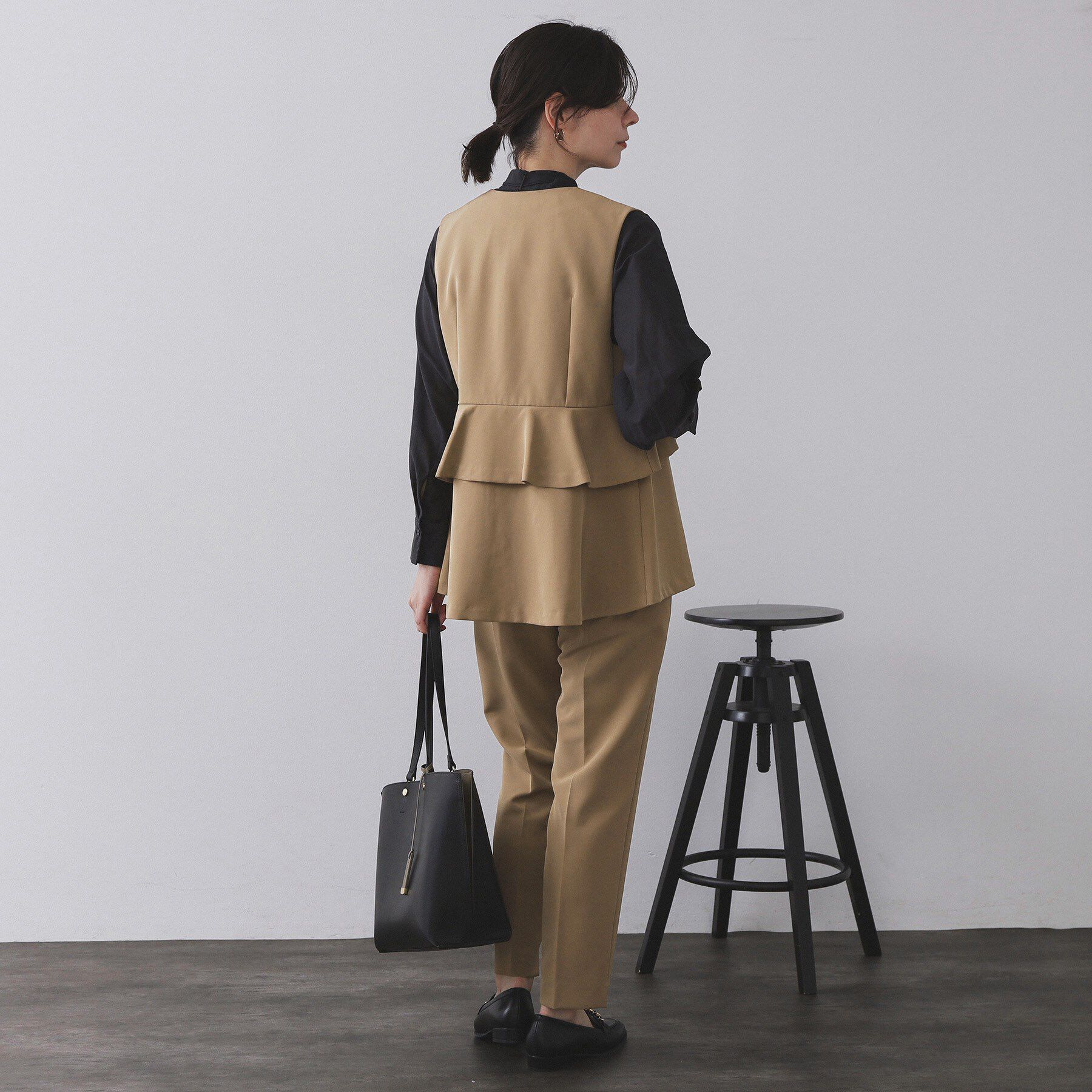 OPAQUE.CLIP「フリルペプラムジレ/セットアップ対応可【洗濯機洗い可】」|ベスト・ジレ|