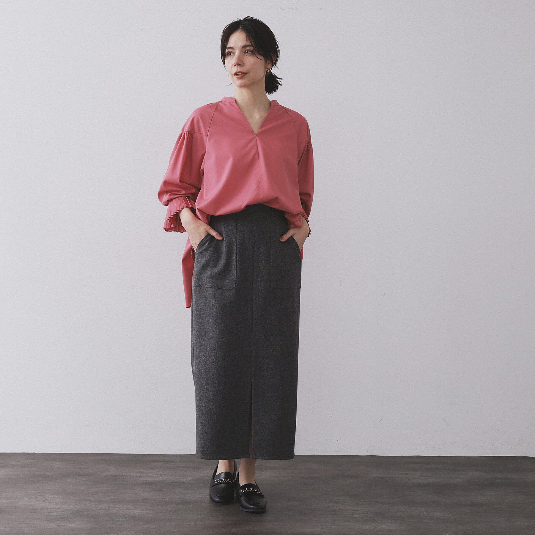 OPAQUE.CLIP「プリーツキャンディスリーブブラウス【洗濯機洗い可】」|シャツ・ブラウス|