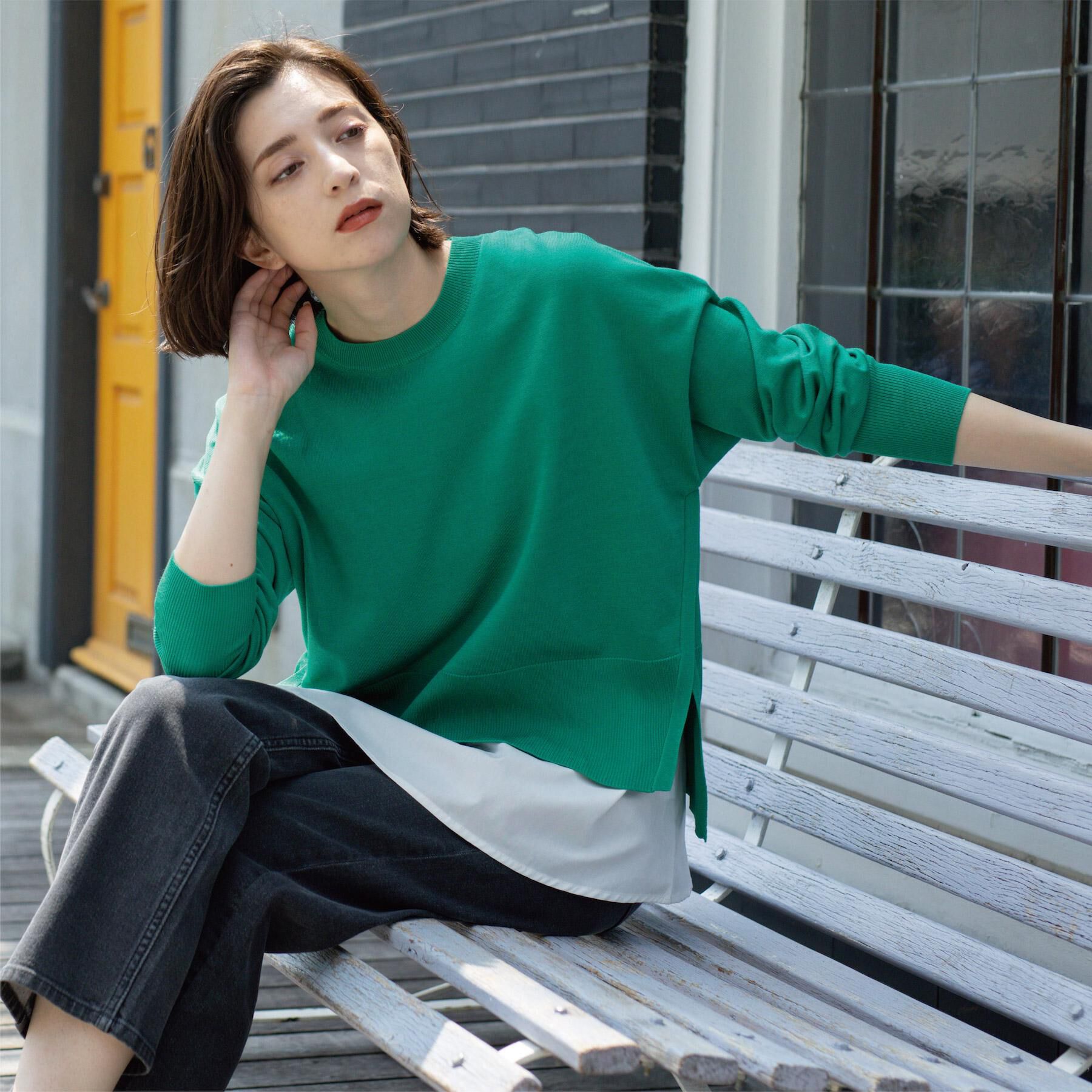 OPAQUE.CLIP「《ツインセット》リラクシーサイドスリットニット&times;ドッキングタンク【洗濯機洗い可】」|その他|