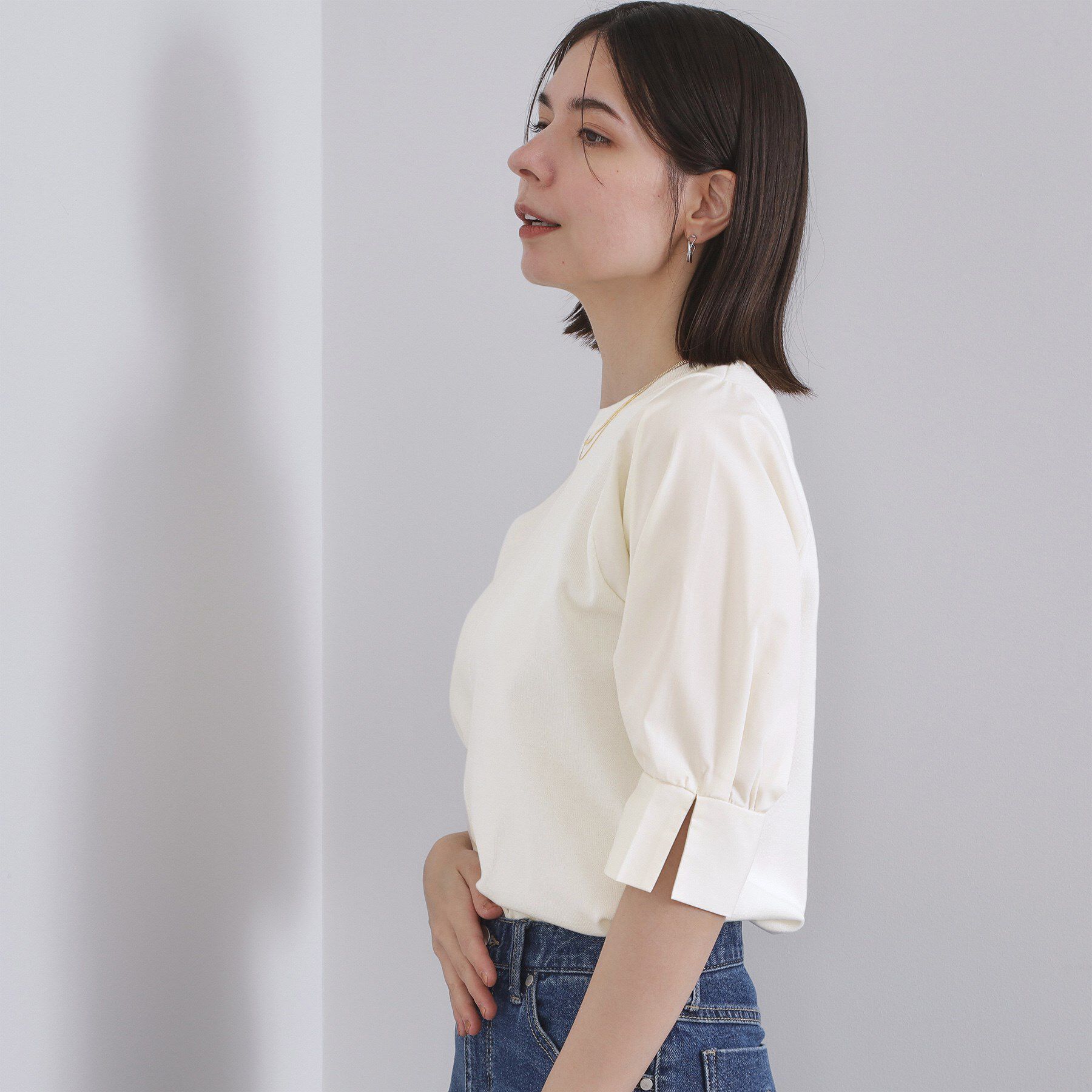 OPAQUE.CLIP「ドッキングスリーブニット【洗濯機洗い可/抗ピル】」|ニット・セーター|