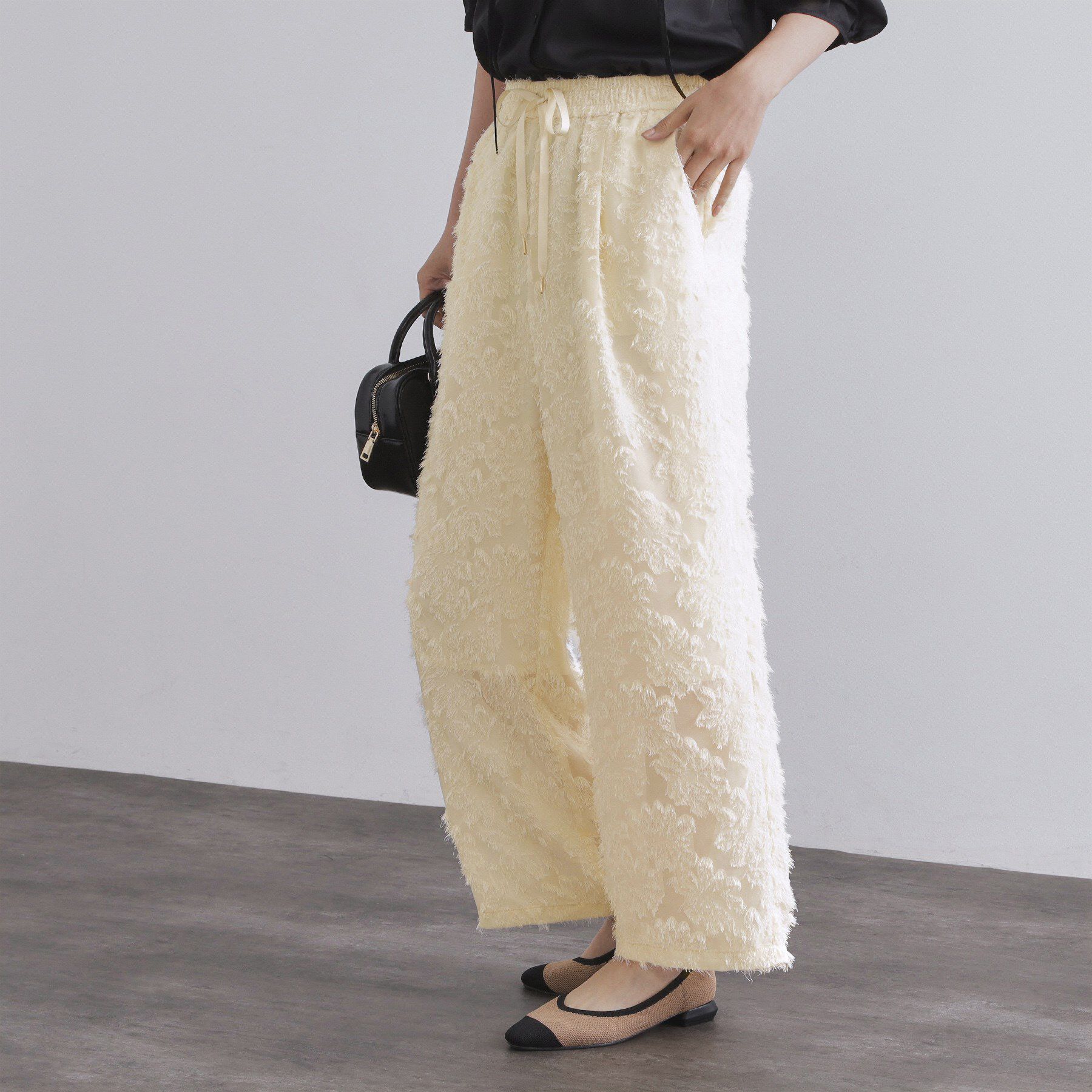 OPAQUE.CLIP「フリンジジャカードイージーパンツ【洗濯機洗い可】」|その他|