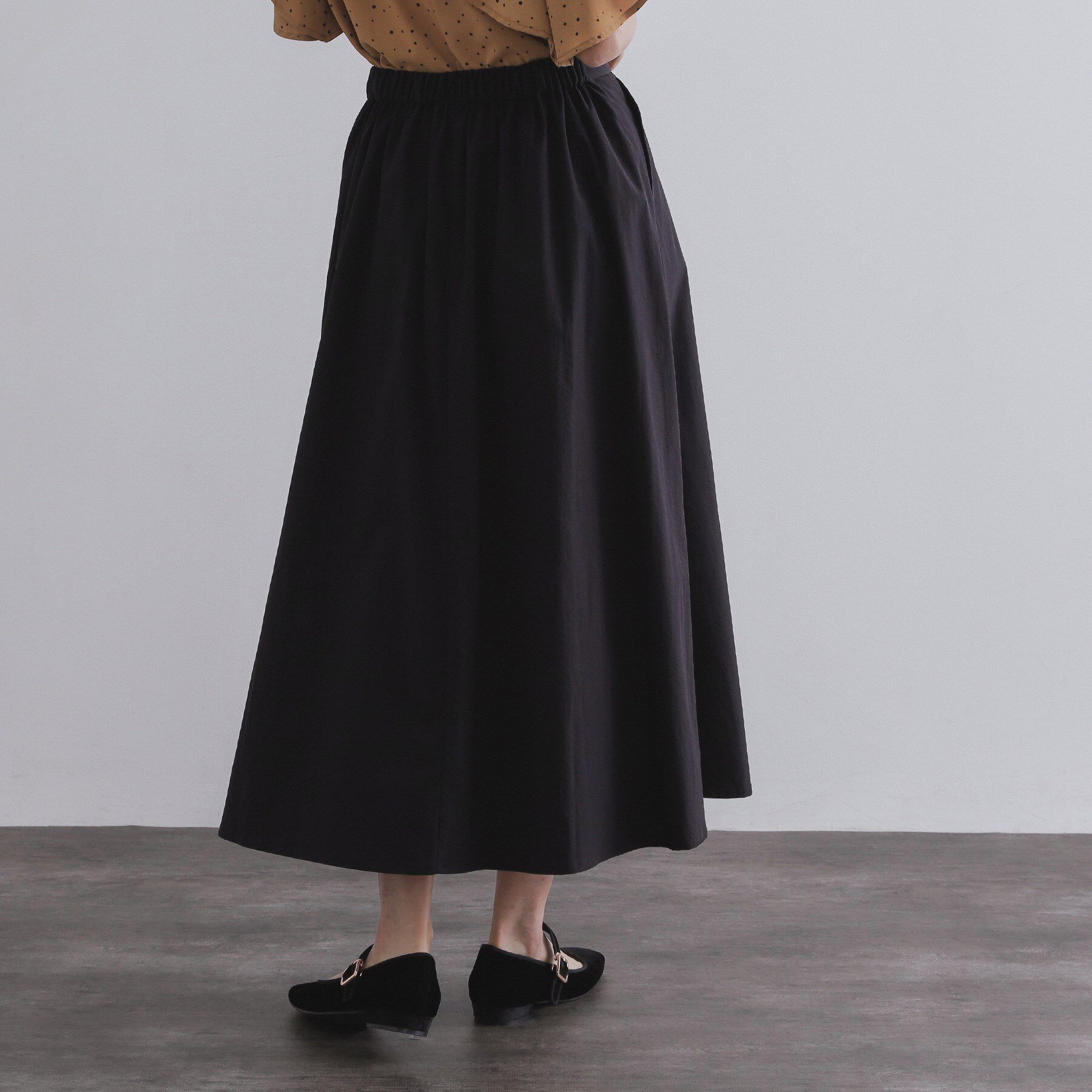 OPAQUE.CLIP「コットンライクフレアスカート【洗濯機洗い可】」|スカート|