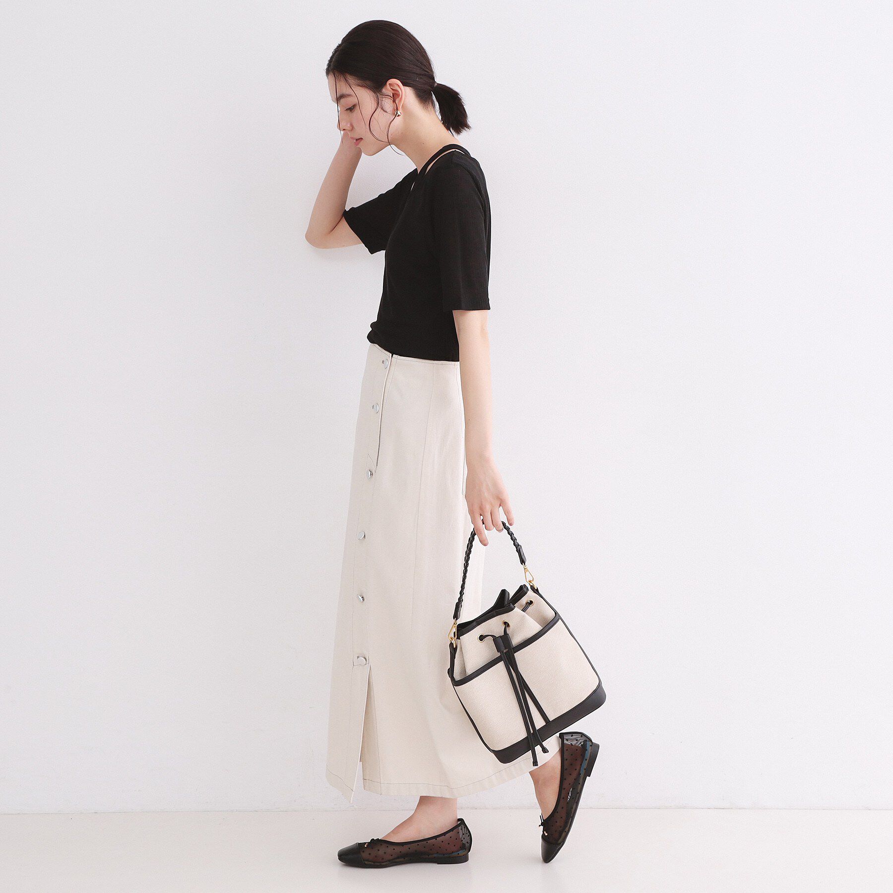 OPAQUE.CLIP「シアーリブレイヤードカットソー【洗濯機洗い可】」|Tシャツ・カットソー|