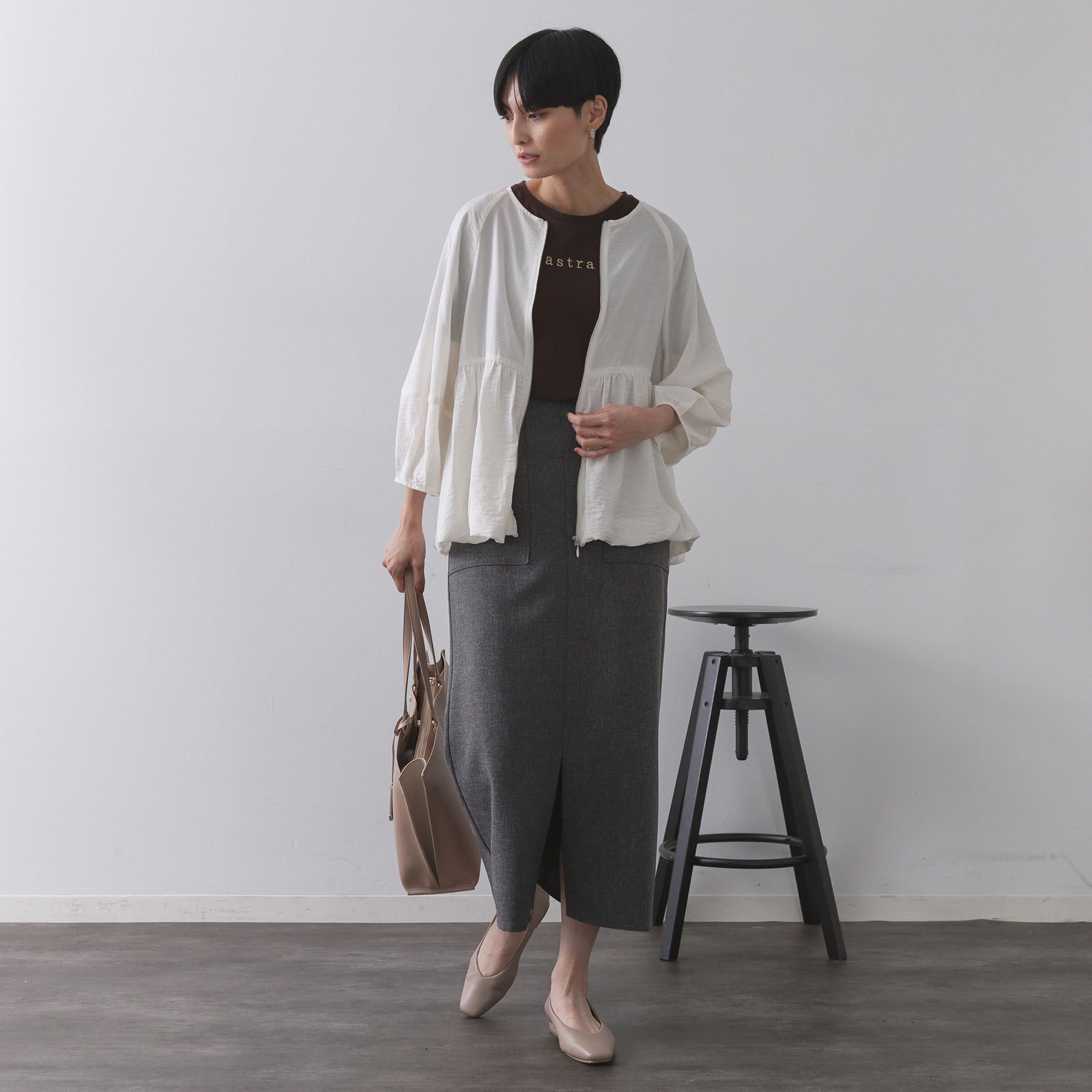 OPAQUE.CLIP「シアーバルーンペプラムブルゾン【洗える】」|ブルゾン・スタジャン|