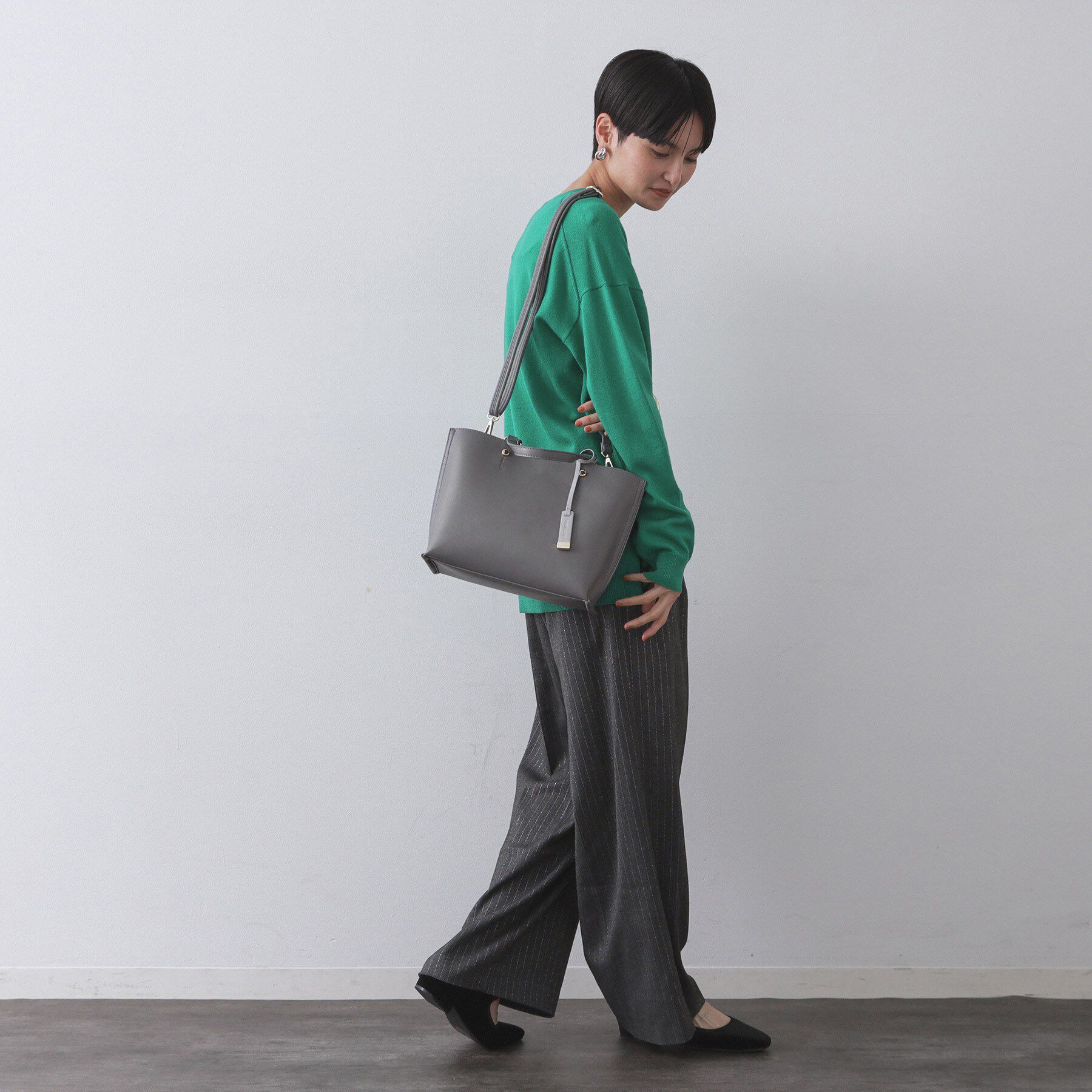 OPAQUE.CLIP「【2WAY/名品】バイカラー3層ミドルトートバッグ」|トートバッグ|