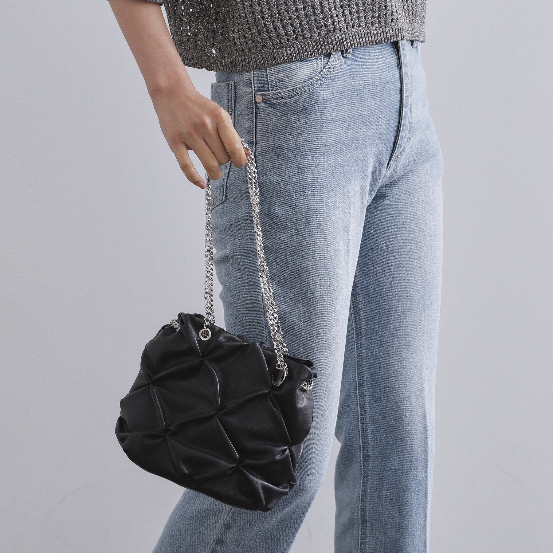 OPAQUE.CLIP「【2WAY】ラム調合皮巾着ミニショルダーバッグ」|ショルダー・メッセンジャー|