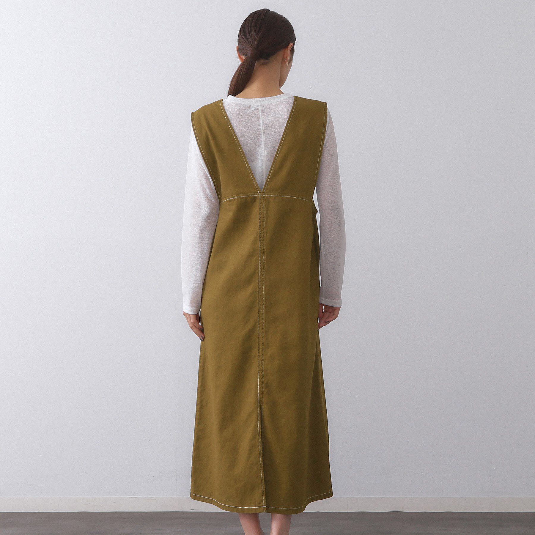 OPAQUE.CLIP「配色ステッチジャンスカ【洗濯機洗い可】」|ワンピース|