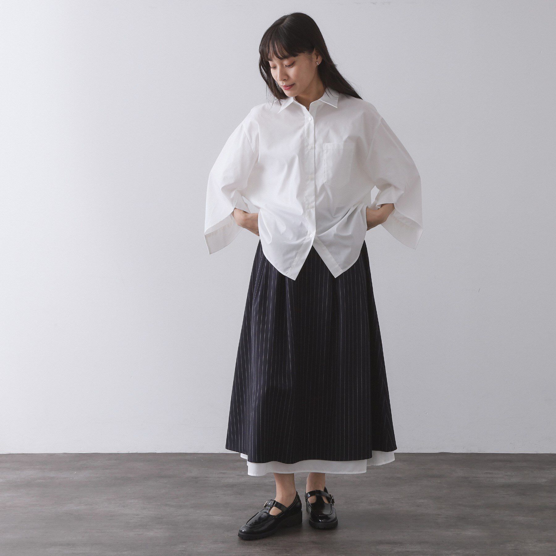 OPAQUE.CLIP「フォルムデザインシャツ【洗濯機OK】」|シャツ・ブラウス|