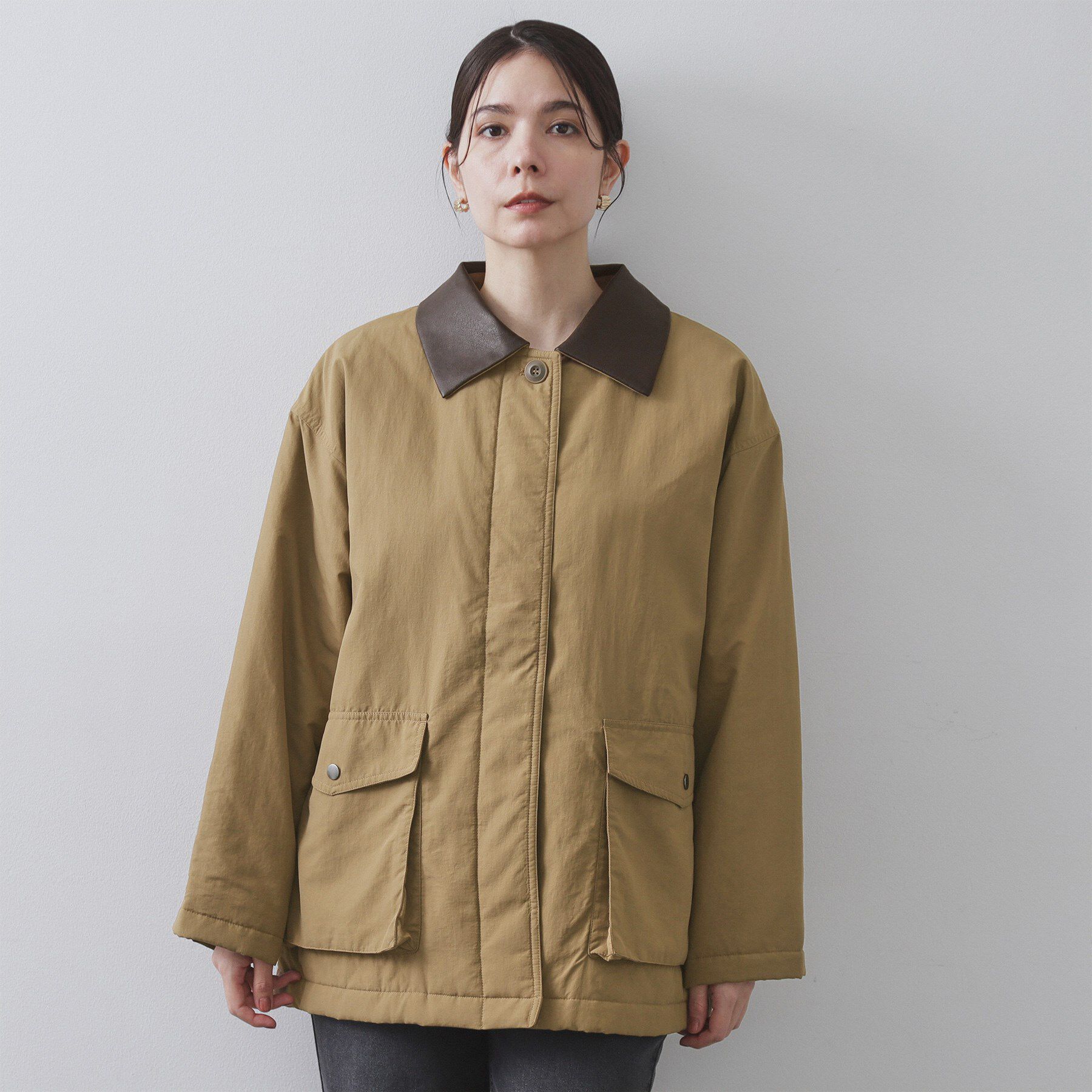 OPAQUE.CLIP「《CLASSY掲載》ステンカラー中綿コート【洗濯機OK】」|ステンカラーコート|