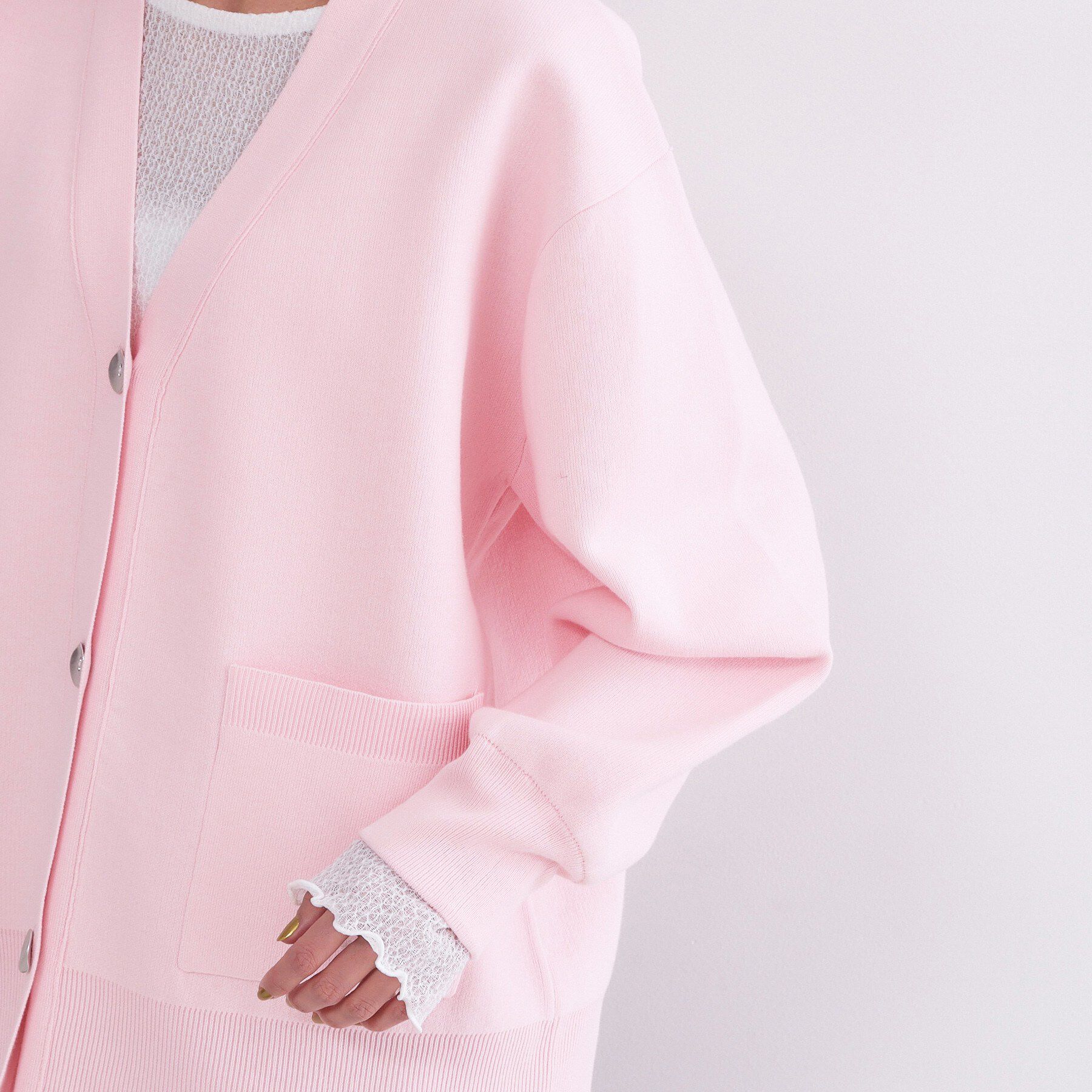 OPAQUE.CLIP「Vネックミドルニットカーディガン【洗濯機OK】」|カーディガン|