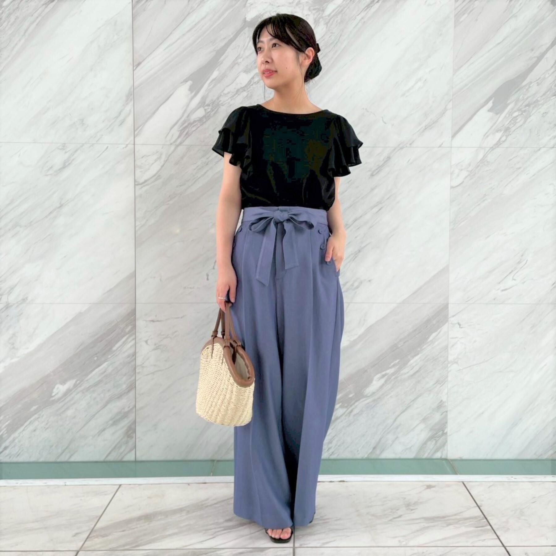 Couture broach「【リボン付き・通勤】シャンブレーワイドパンツ」|その他|