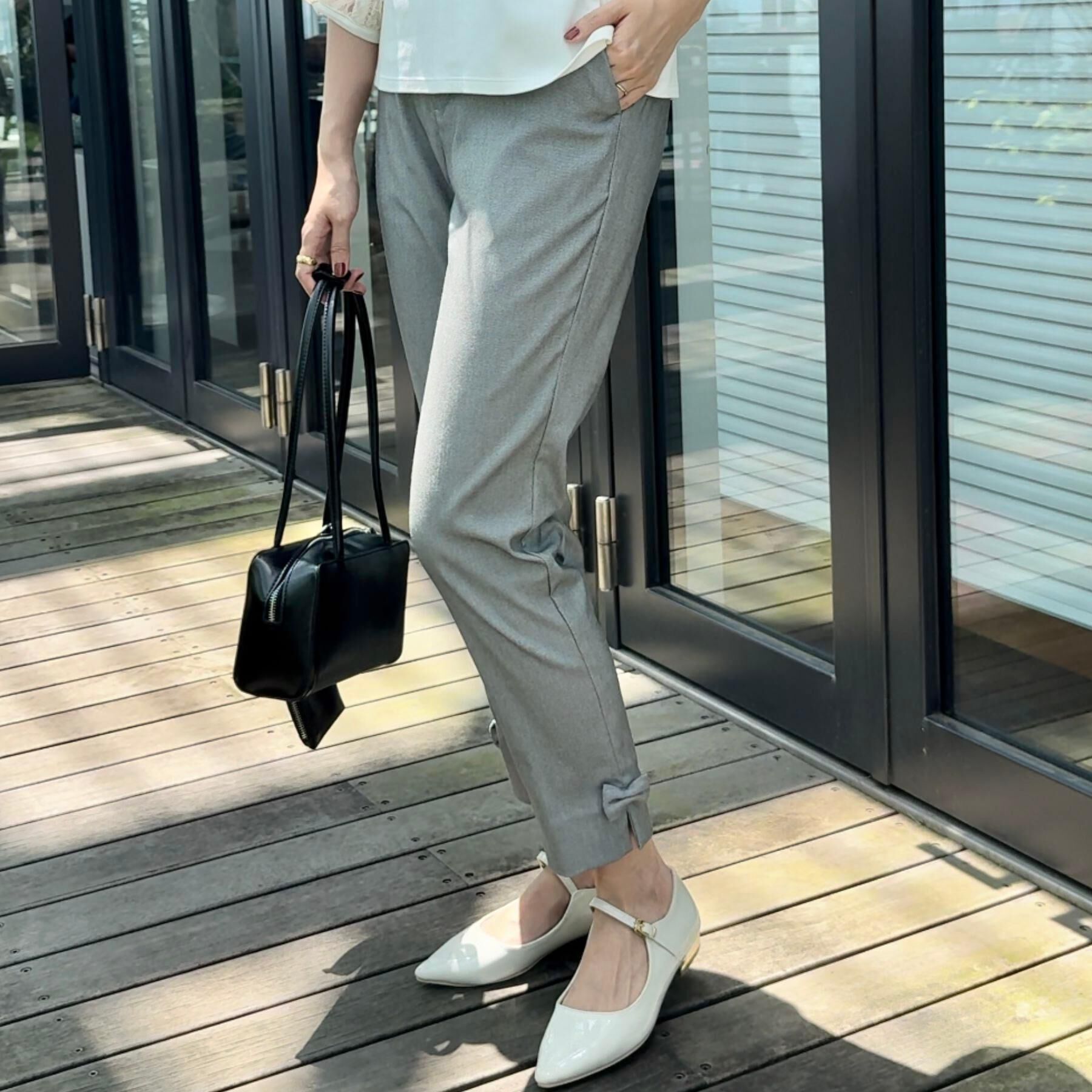 Couture broach「【らくちん・キレイ見え】リボンハイパーストレッチパンツ」|その他|