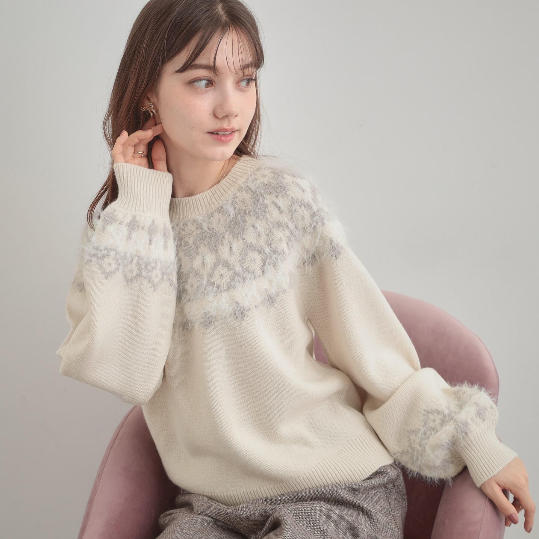 Couture broach「【着映え】求心フェザーニット」|ニット・セーター|