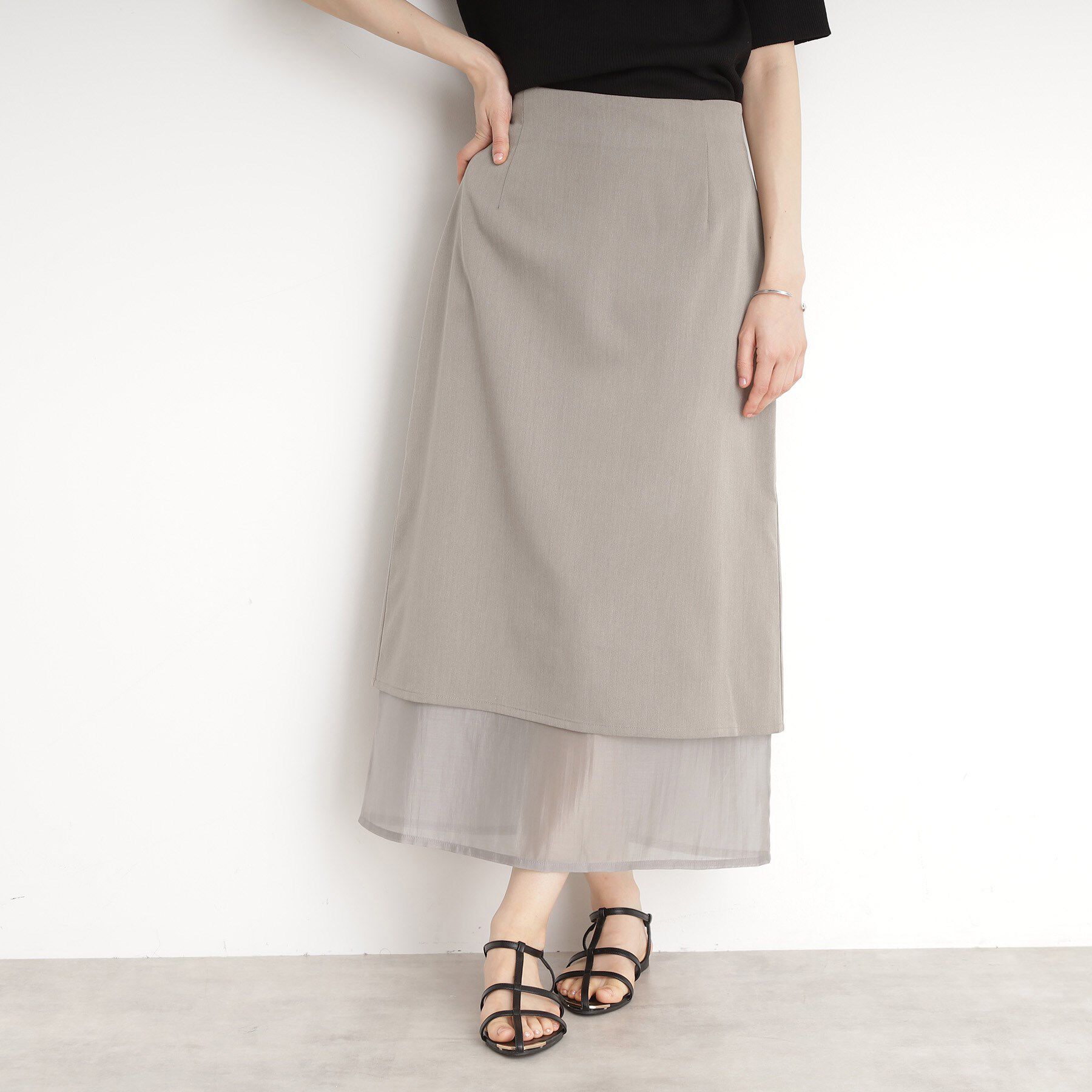 THE SHOP TK「裾シアーナロースカート【洗える】」|スカート|
