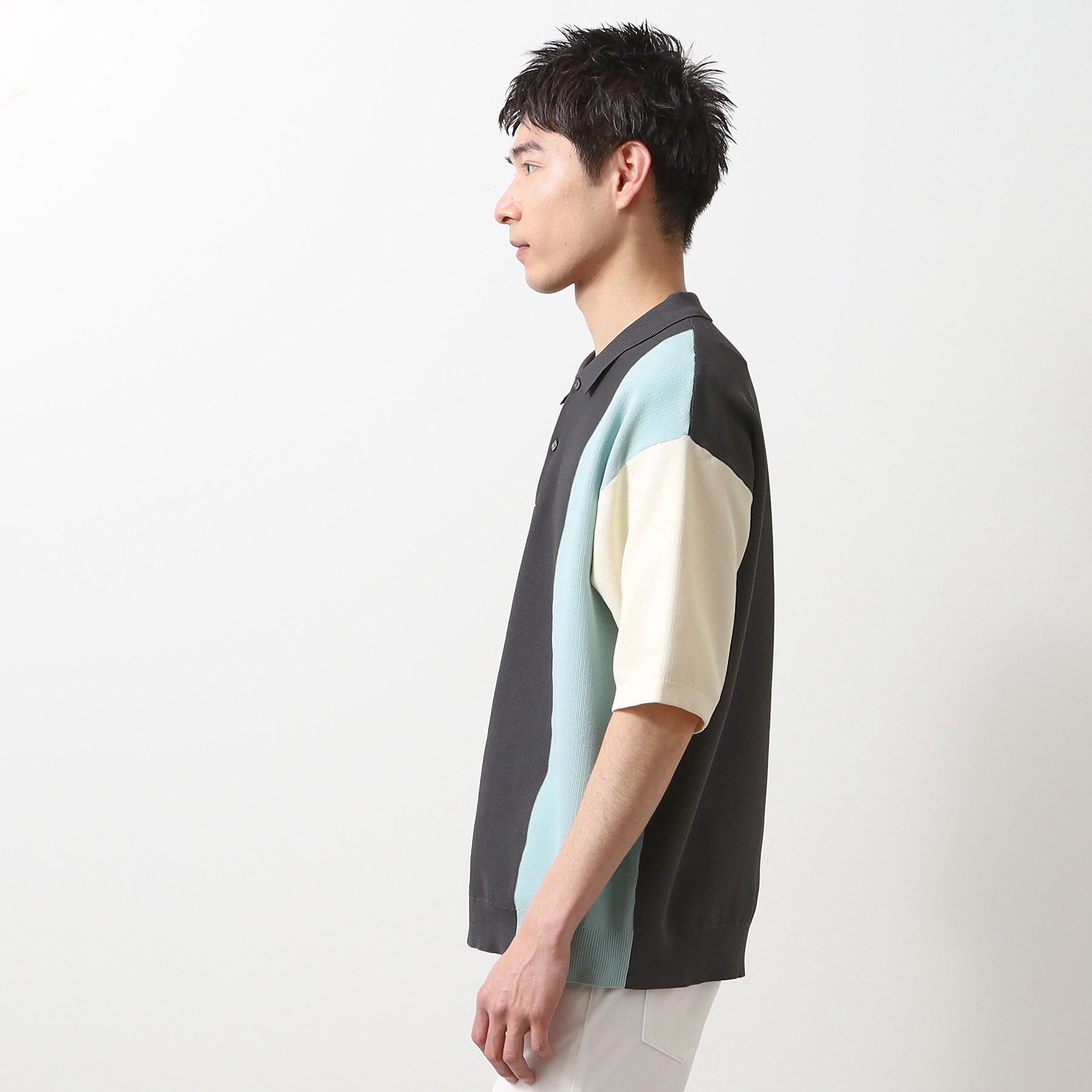 THE SHOP TK「パネルニットポロシャツ」|ポロシャツ|