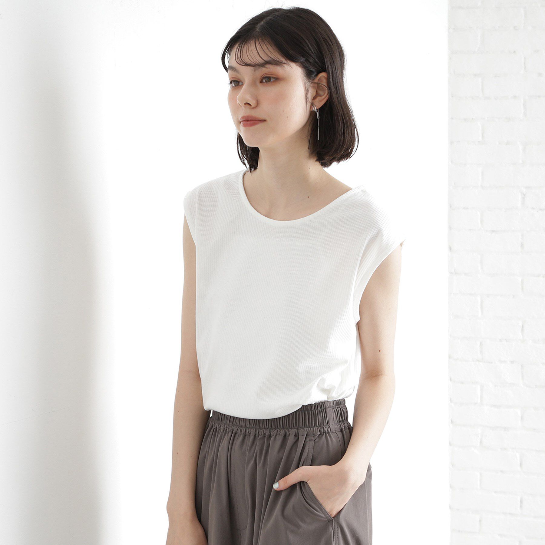 THE SHOP TK「前後2WAYワイドリブタンク【洗濯機OK】」|キャミソール|