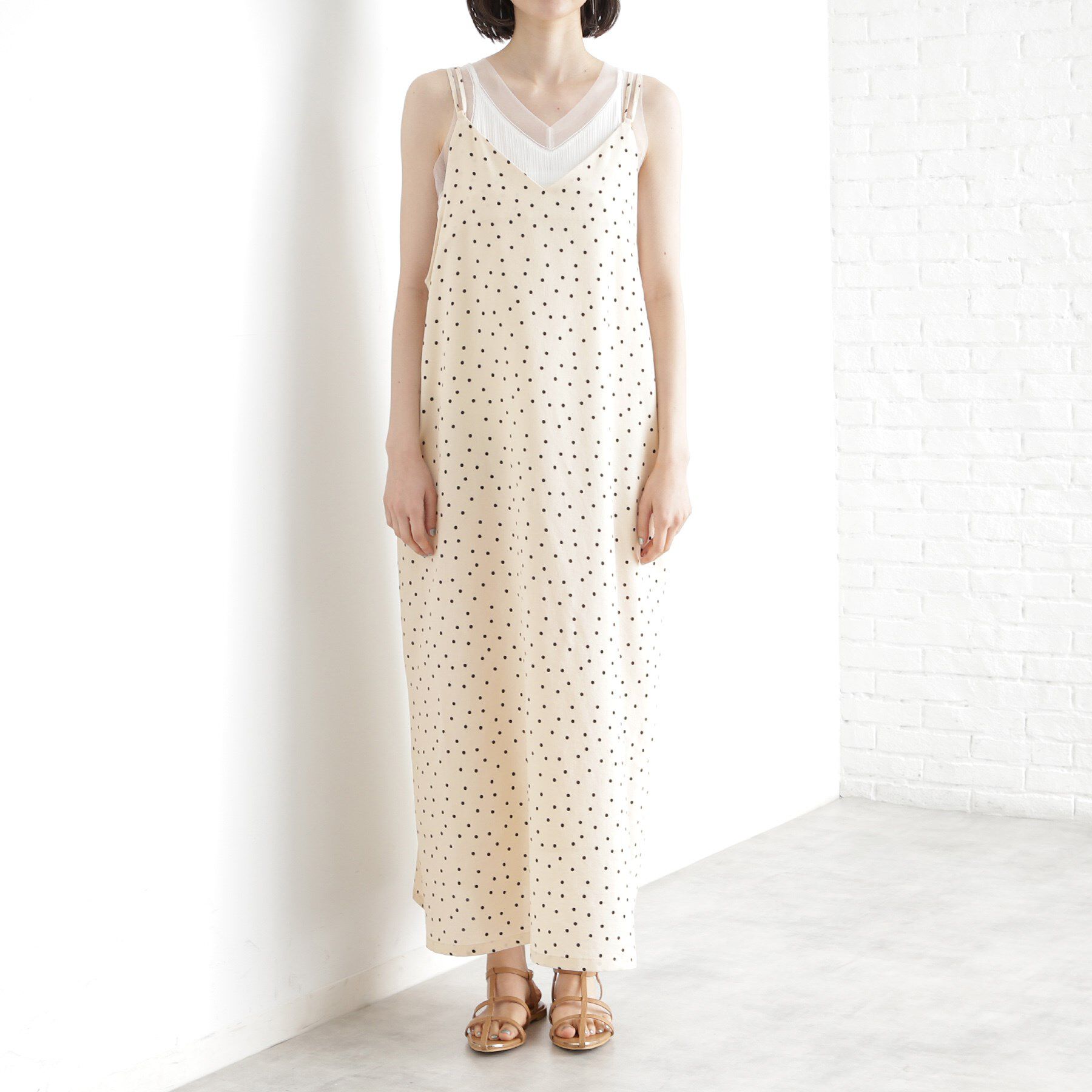 THE SHOP TK「ドット柄キャミワンピース/洗える」|ワンピース|