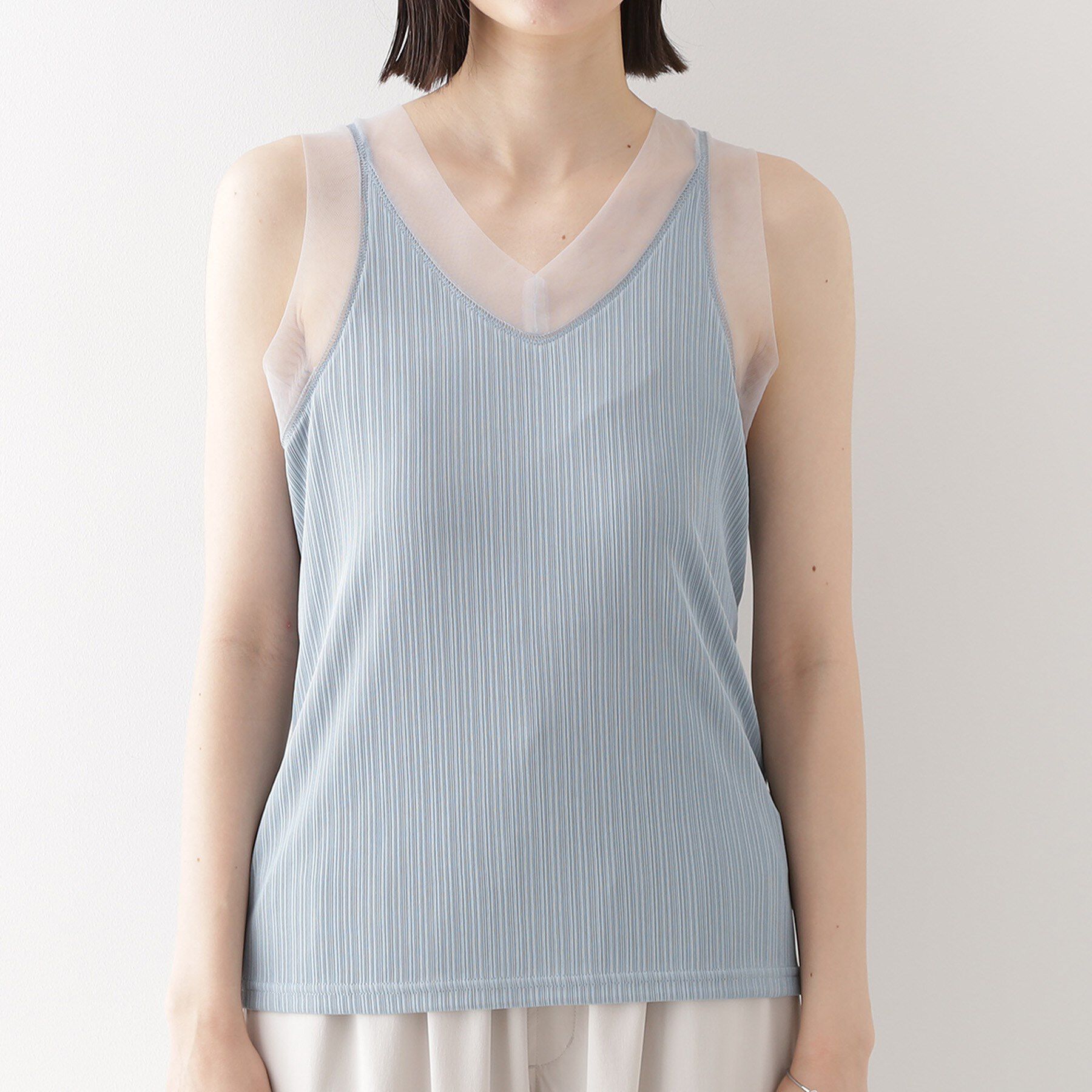 THE SHOP TK「ランダムリブシアータンク【洗える】」|キャミソール|