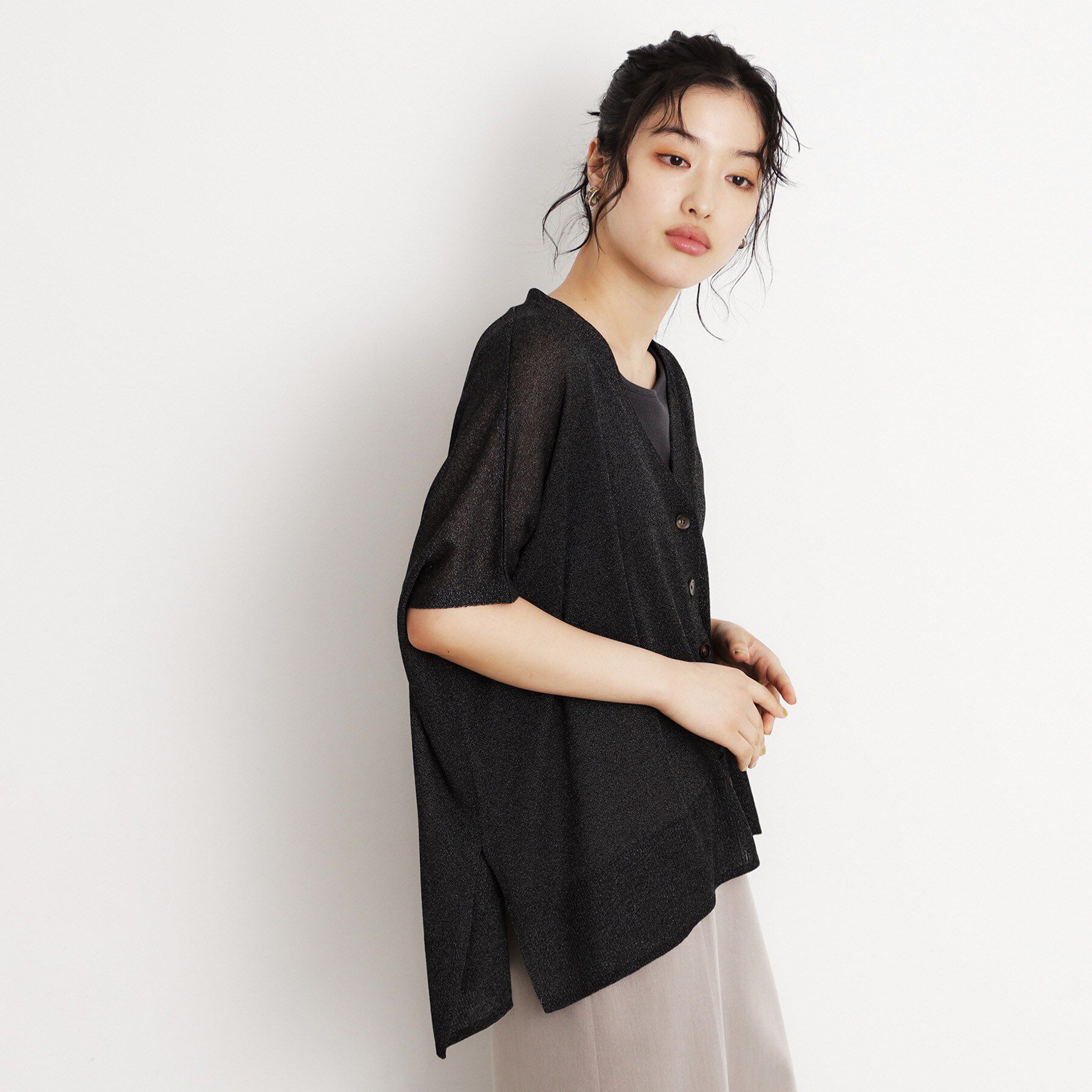 THE SHOP TK「ポンチョカーディガン【洗える/体型カバー】」|カーディガン|