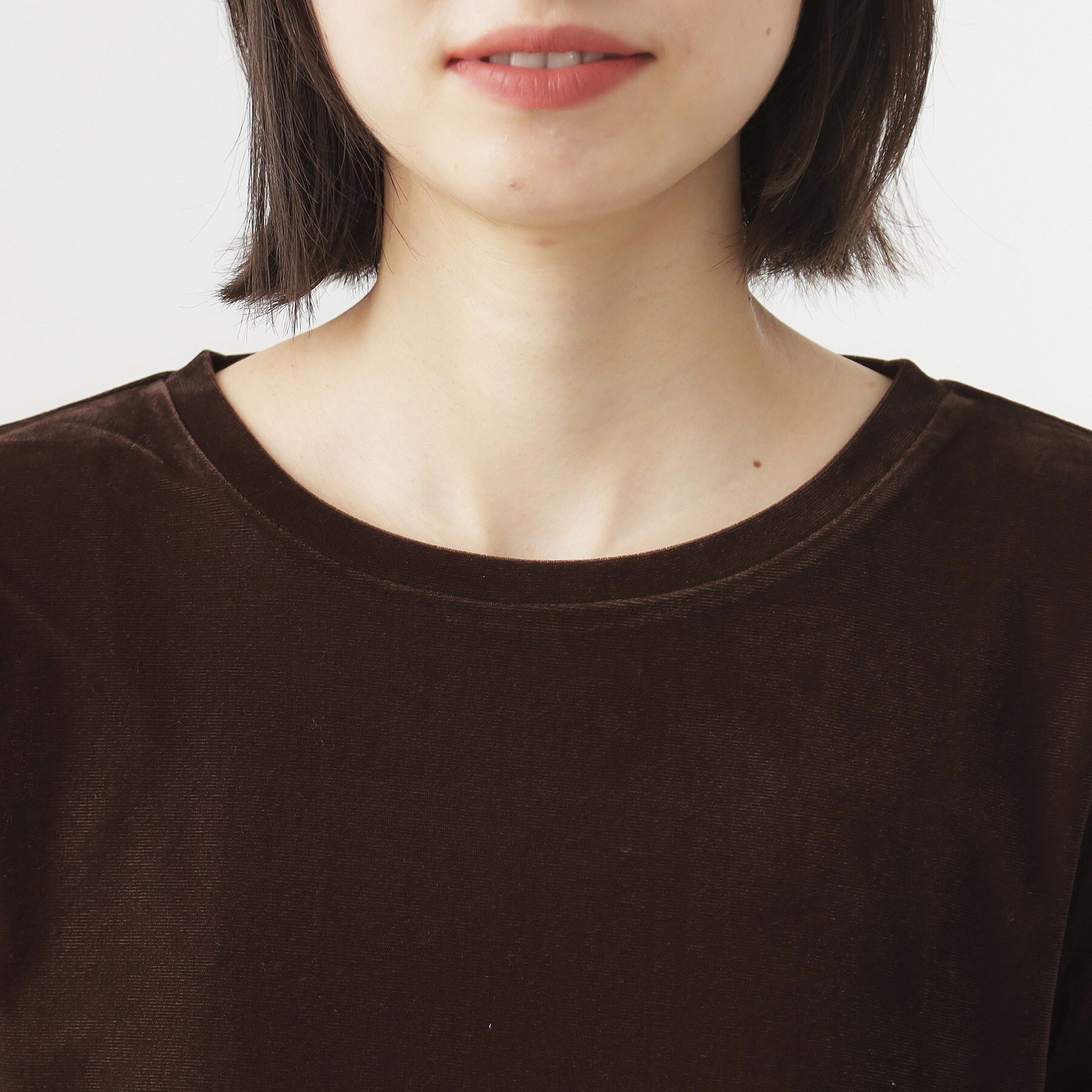 THE SHOP TK「【程よいシアー感】ベロア袖クシュプルオーバー」|Tシャツ・カットソー|