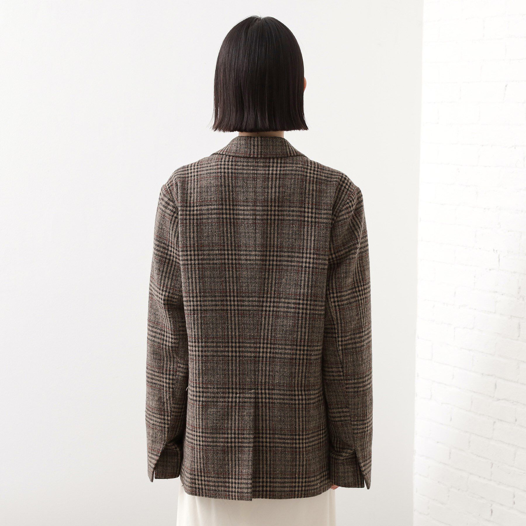 THE SHOP TK「【洗えるアウター】ヘリンボーン＆チェック柄ジャケット」|テーラードジャケット|