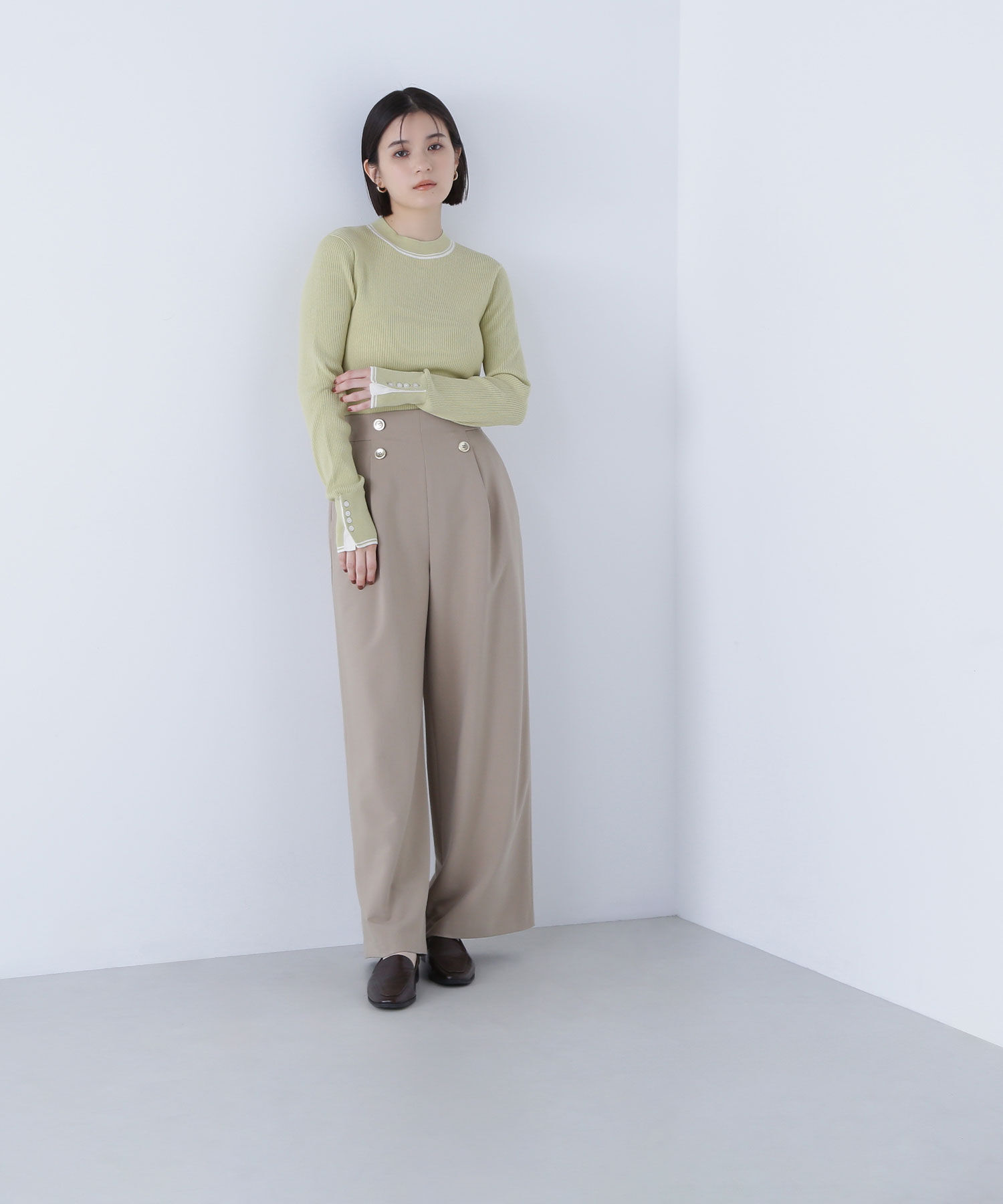  「＜骨格ウェーブ＞ハイウエストマリンパンツ」|その他|