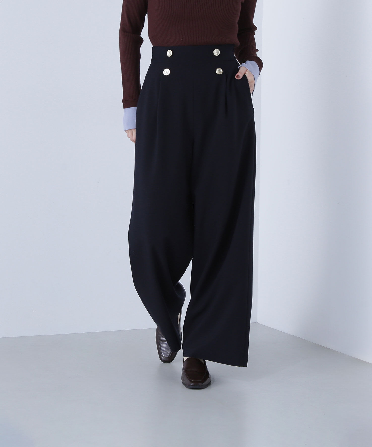  「＜骨格ウェーブ＞ハイウエストマリンパンツ」|その他|